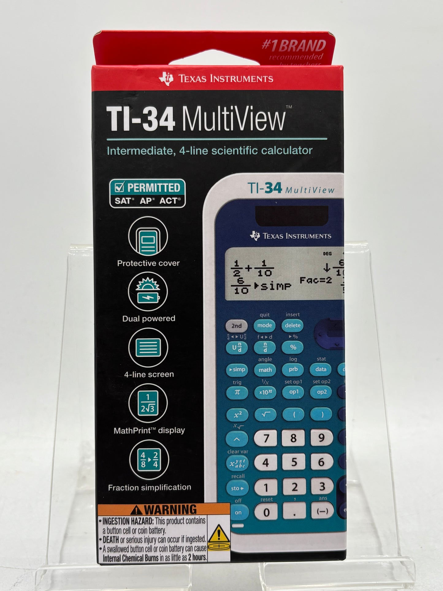 Texas Instruments TI-34 MultiView Calculator Black New In Box Free Shipping