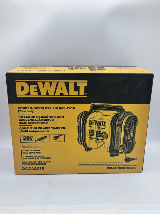 DeWalt DCC0201B Corded & Cordless Air Inflator 160 psi 20V