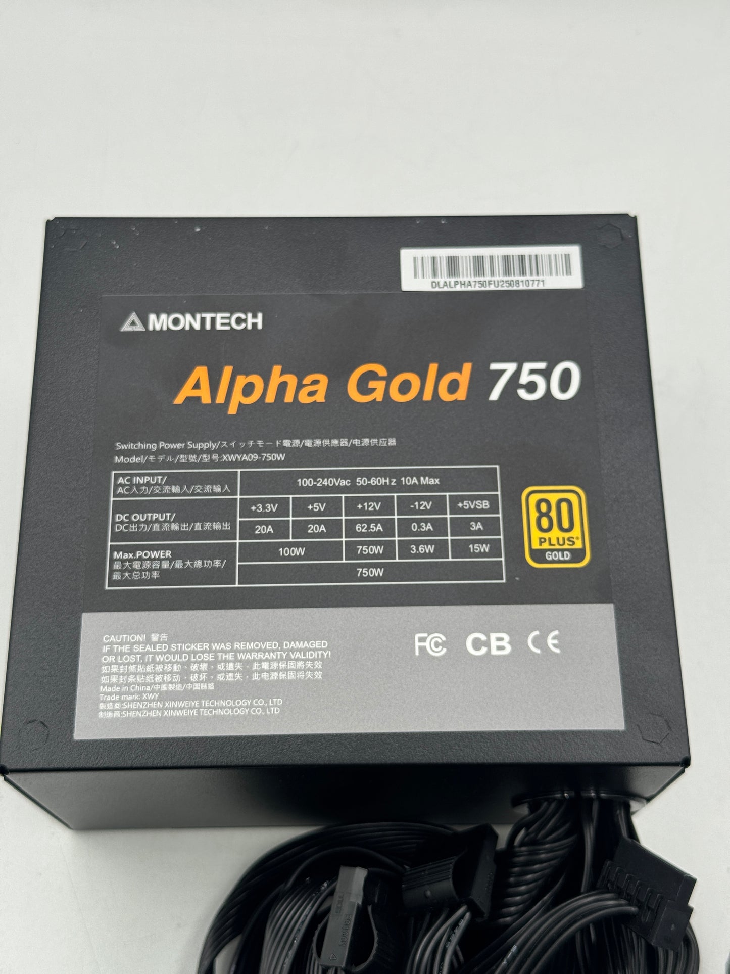 MONTECH Alpha Gold 750W 80 Plus Gold Power Supply Free Shipping
