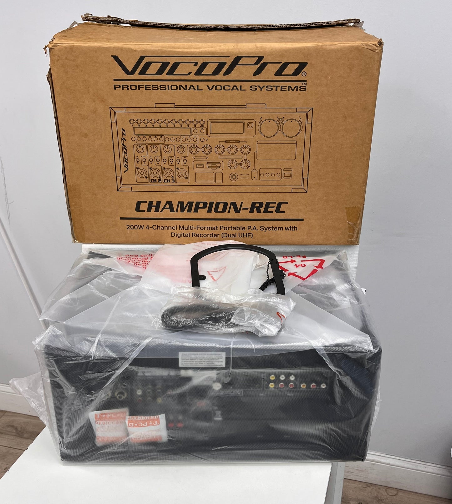 VocoPro Champion-Rec 200W 4-Channel Portable PA System with Digital Recorder