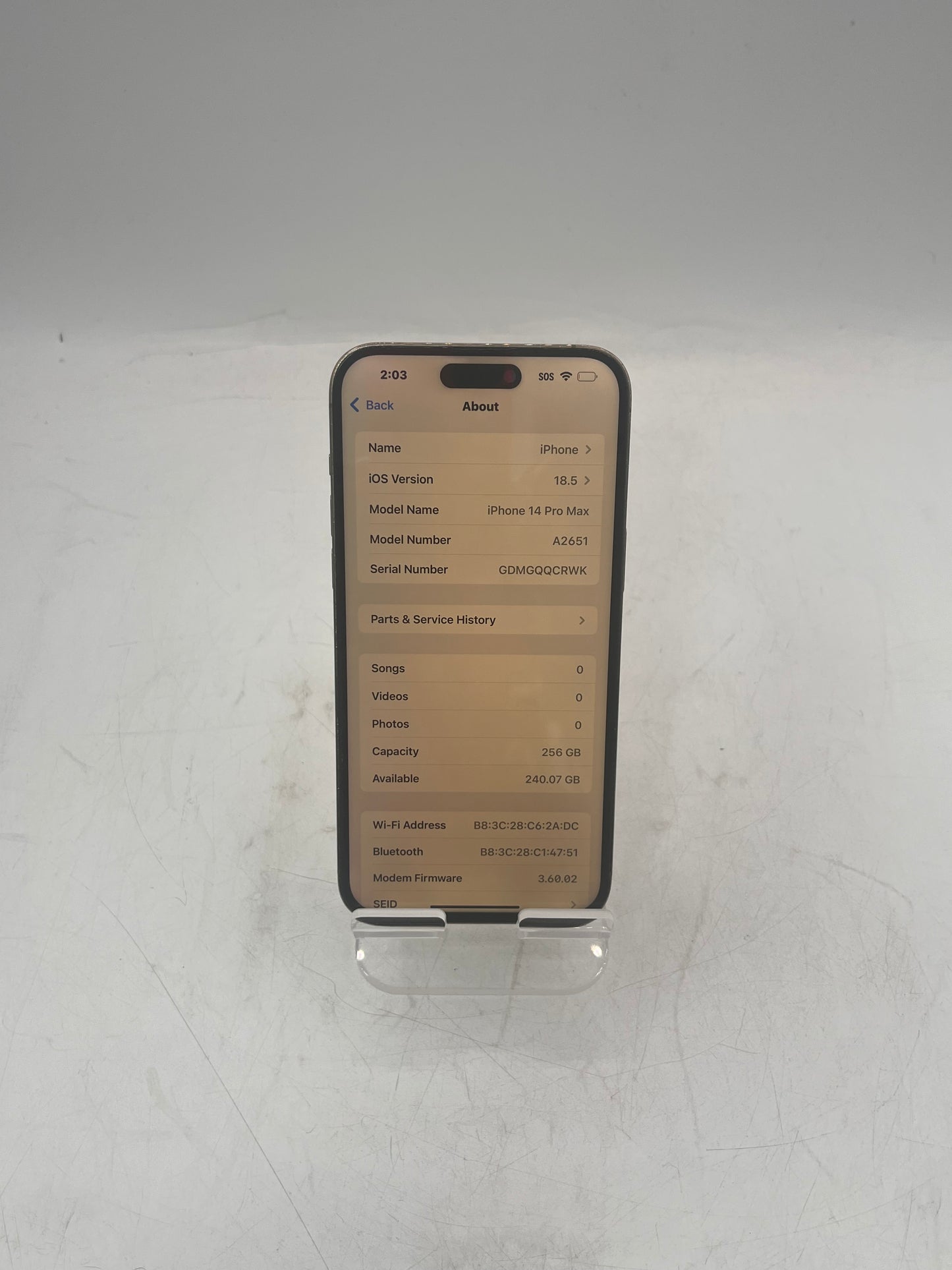 T-Mobile Apple iPhone 14 Pro Max MQ8T3LL/A A2651 256GB Black 100%BH READ