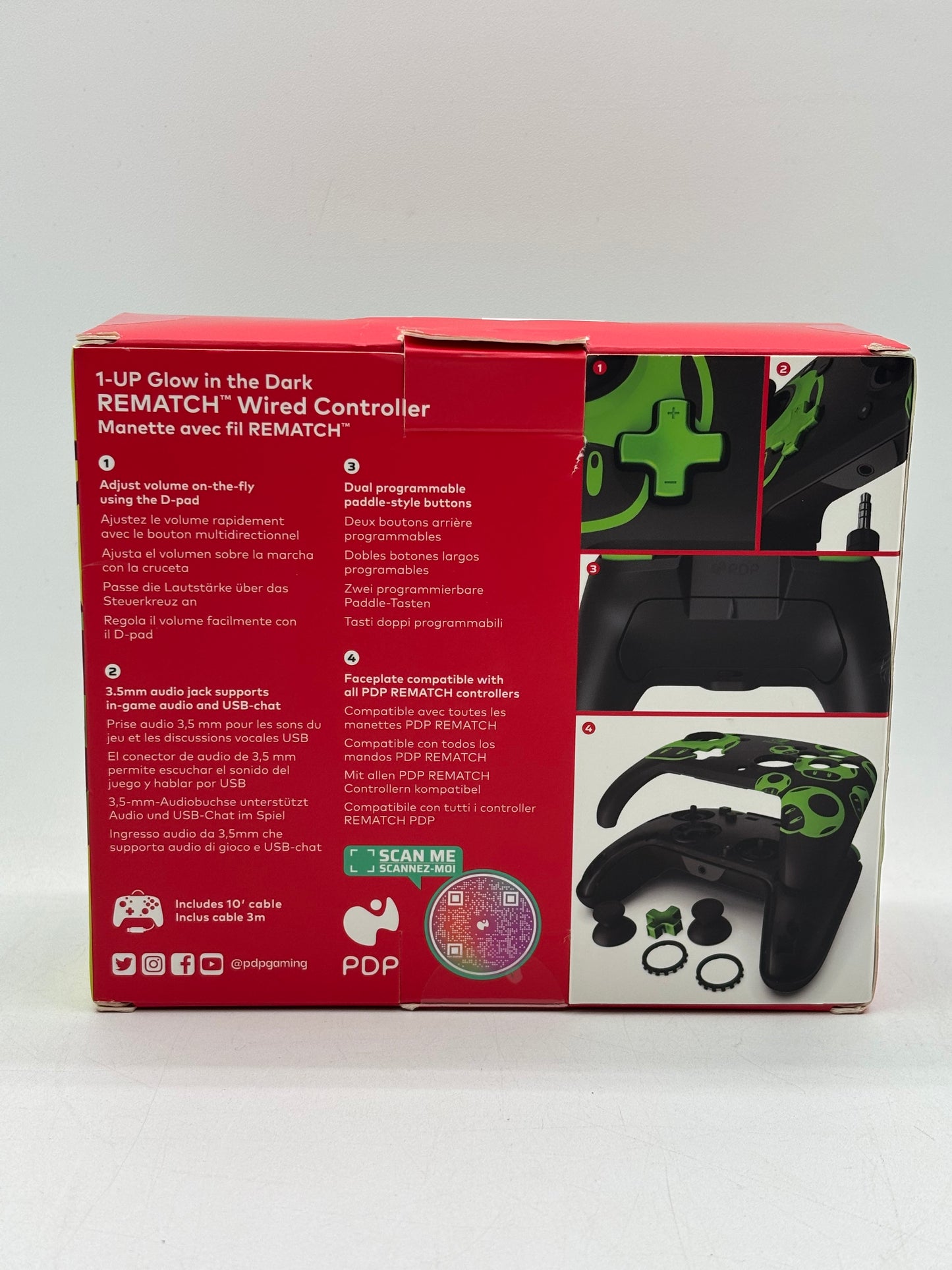 PDP REMATCH Glow In The Dark Wired Controller--(Nintendo Switch, Black)