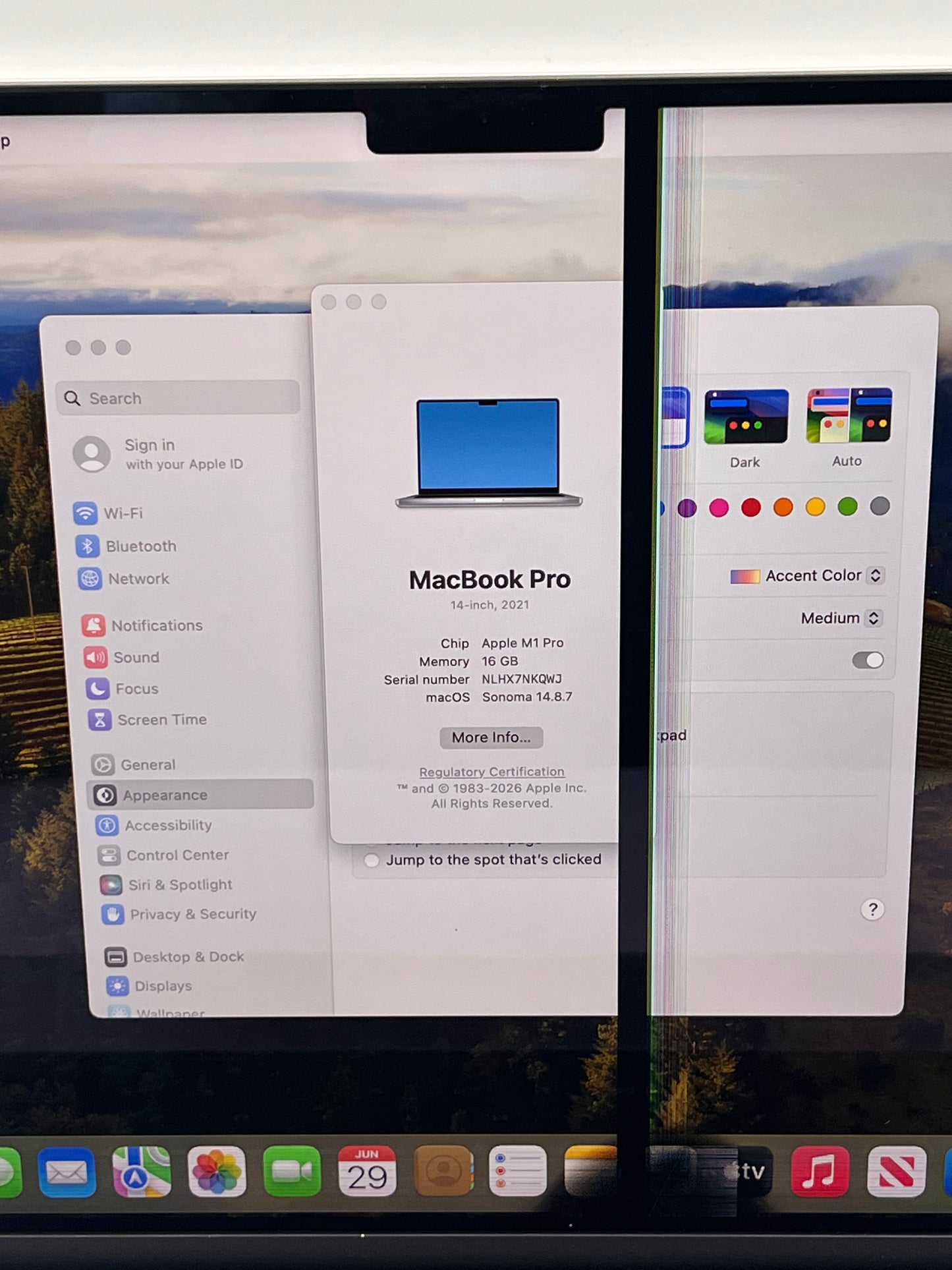 2021 Apple MacBook Pro 14" M1 PRO 16GB 512GB A2442 MKGR3LL/A READ