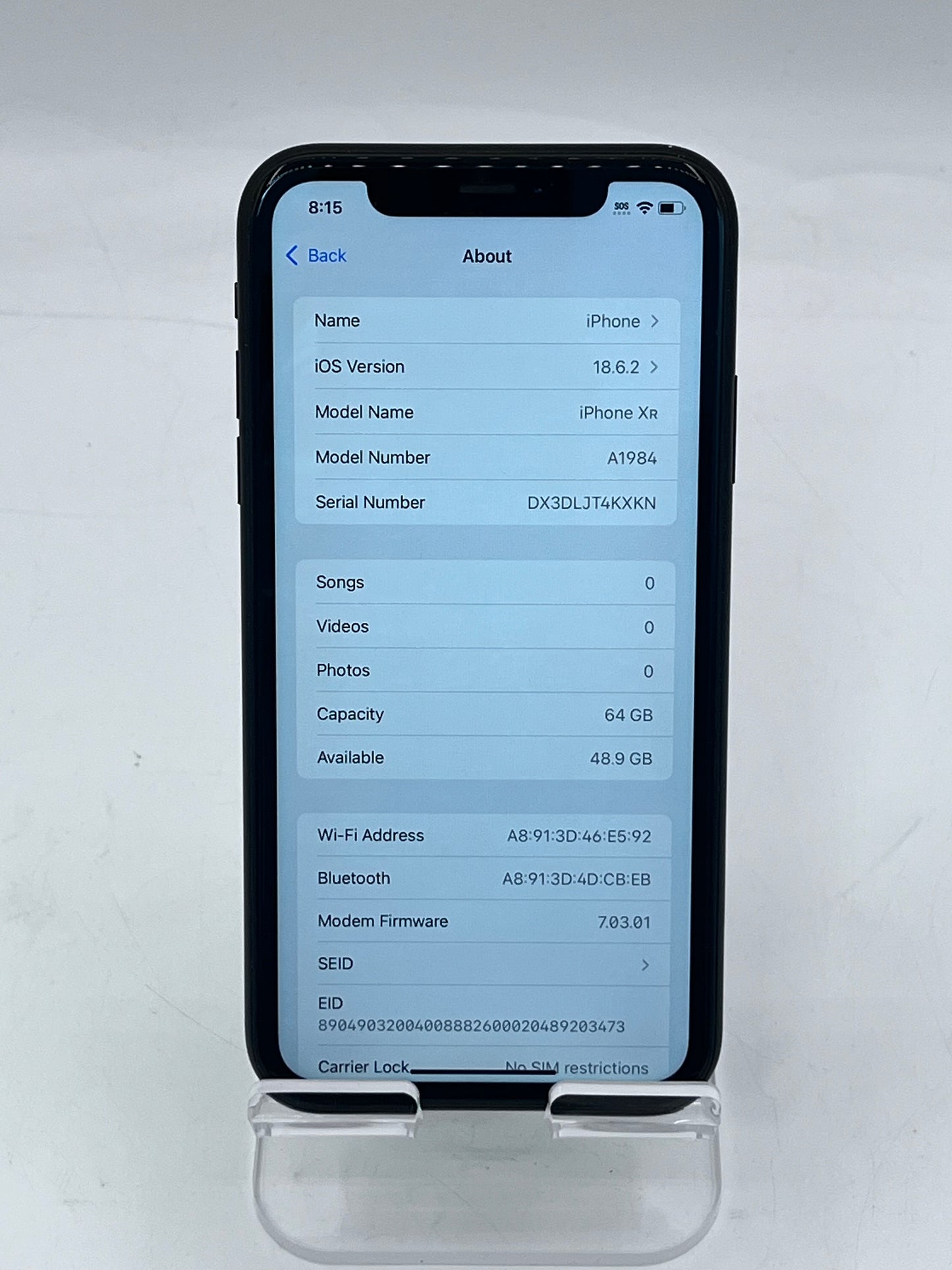 Unlocked Apple iPhone XR 6.1" MH6F3LL/A A1984 64GB - Black Free Shipping