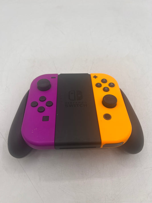 Nintendo Switch Joy-Con Controller Neon Purple and Neon Orange With Accessories