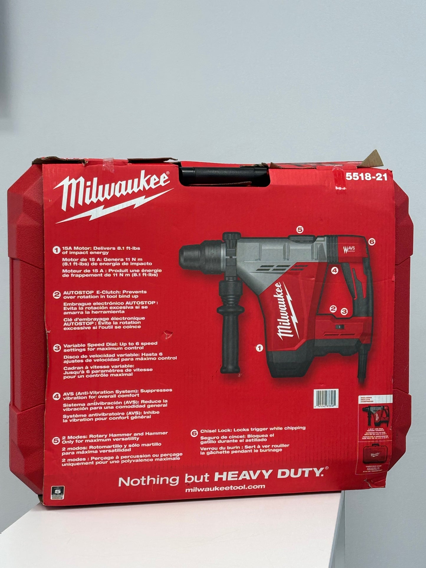 Milwaukee 1-3/4 in. SDS-MAX Rotary Hammer with Case 5518-21 SEALED