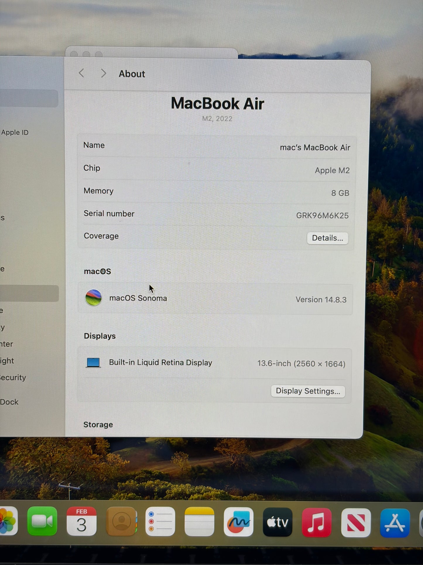 2022 Apple MacBook Air 13" M2 8GB RAM 256GB SSD A2681 MLY33LL/A Starlight