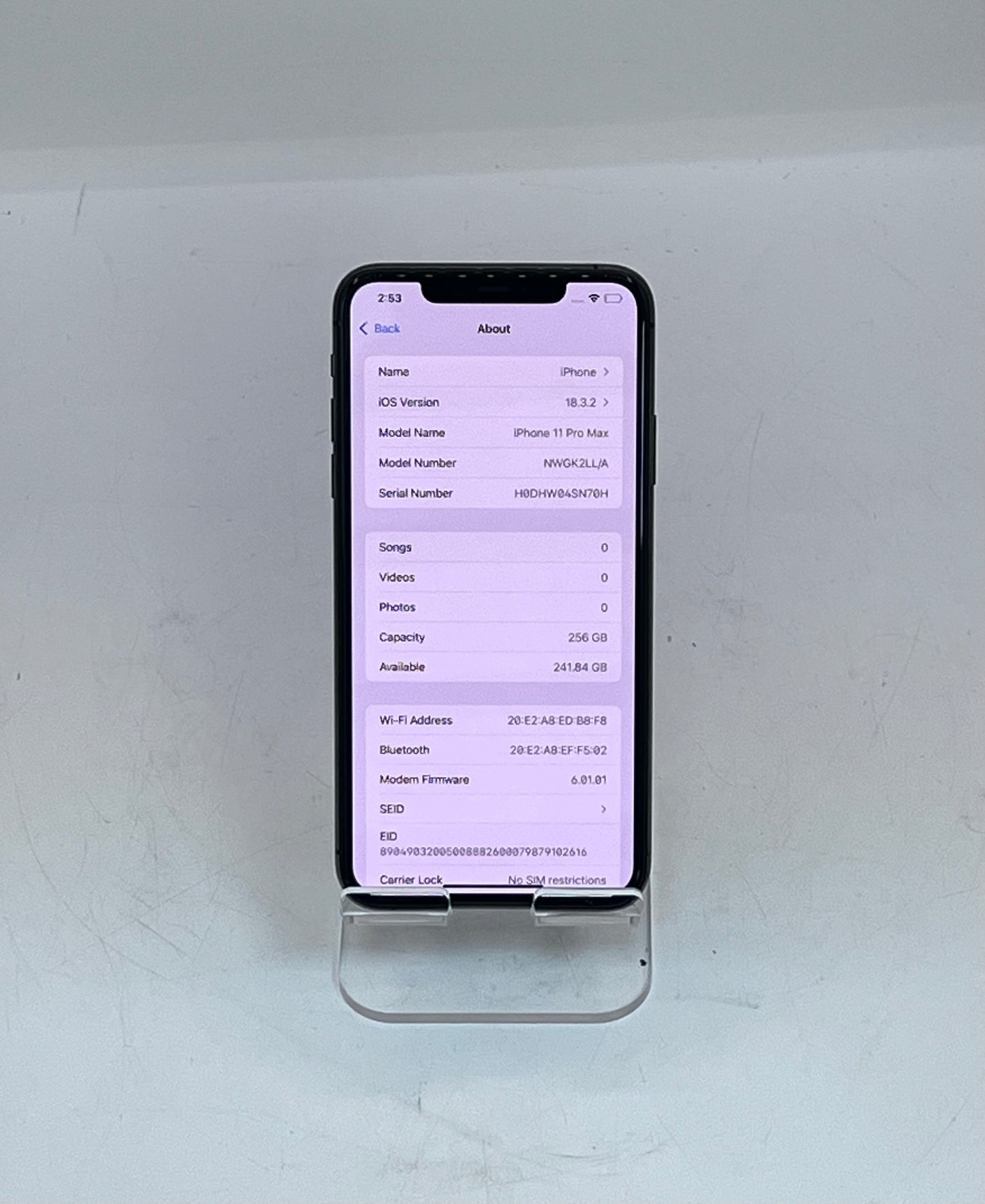 Unlocked Apple iPhone 11 Pro Max Space Gray 256GB A2161 NWGK2LL/A
