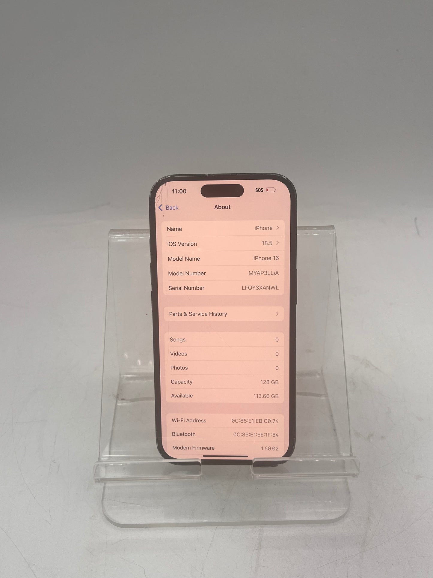 Apple iPhone 16 128GB MYAP3LL/A A3081 Black Broken Screen