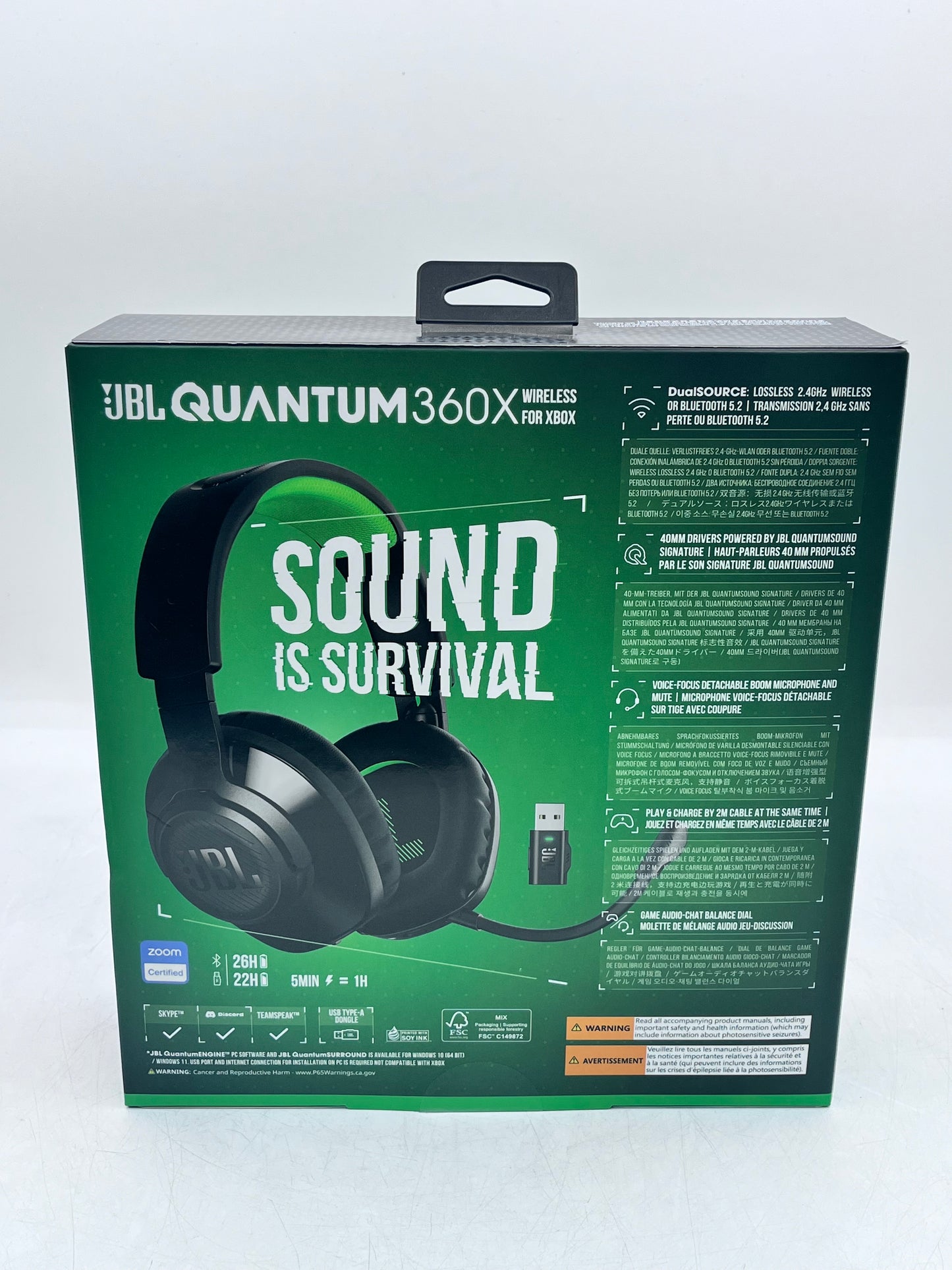 JBL Quantum 360X Wireless Headphones for Xbox - New In Box - Black