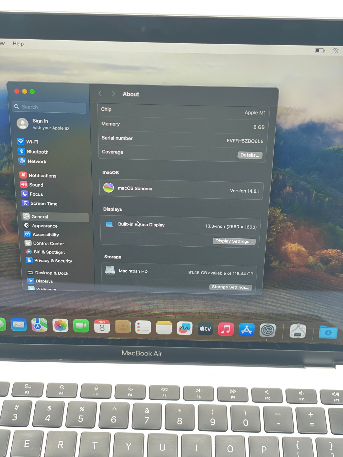 2020 Apple MacBook Air 13.3" M1 7C 8GB 128GB A2337 REMOTELY MANAGED BYPASSED