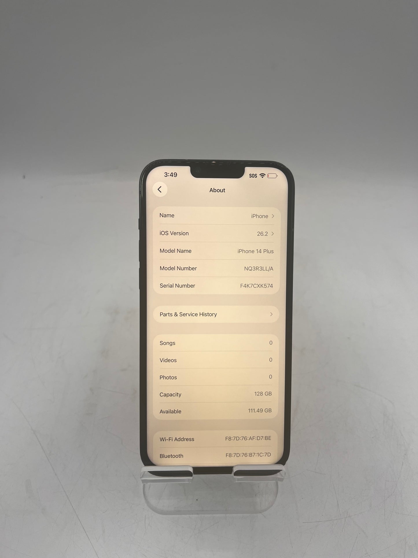 Unlocked Apple iPhone 14 Plus A2632 NQ3R3LL/A 128GB Black READ