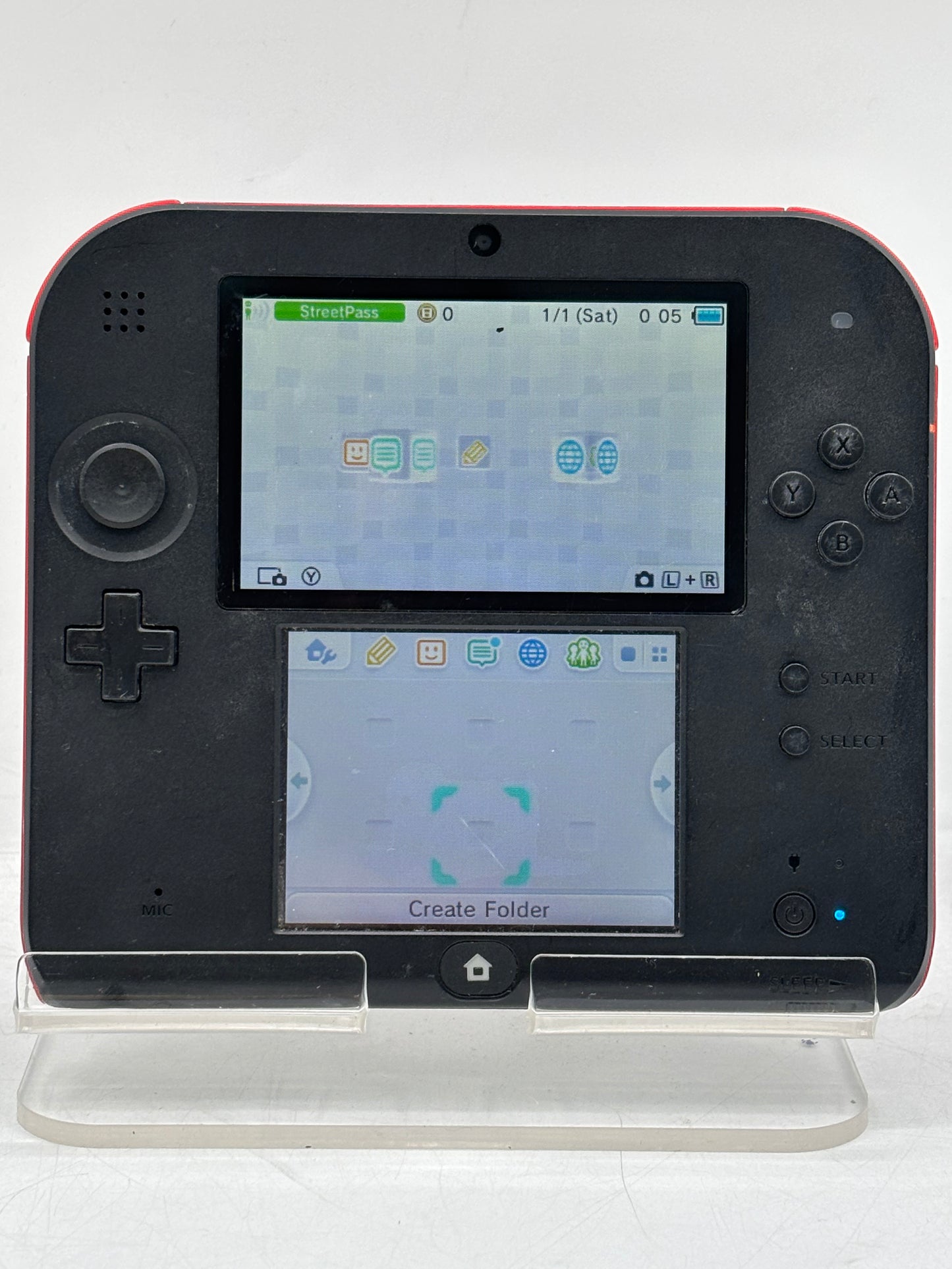 Nintendo Black/Red 2DS FTR-001 4GB Handheld System NO STYLUS, 2013