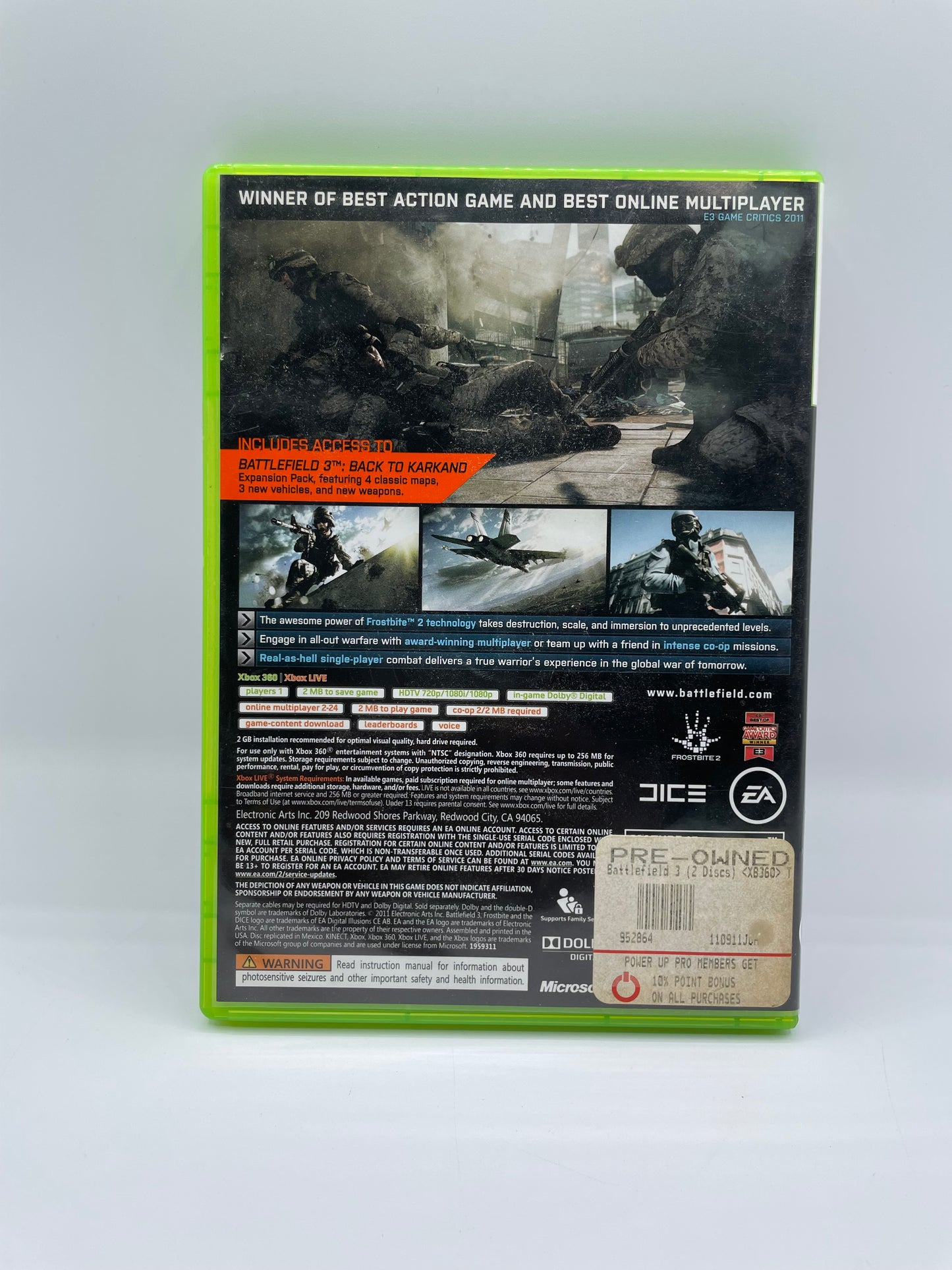 Xbox 360 Battlefield 3 Limited Edition Video Game - Used with Box