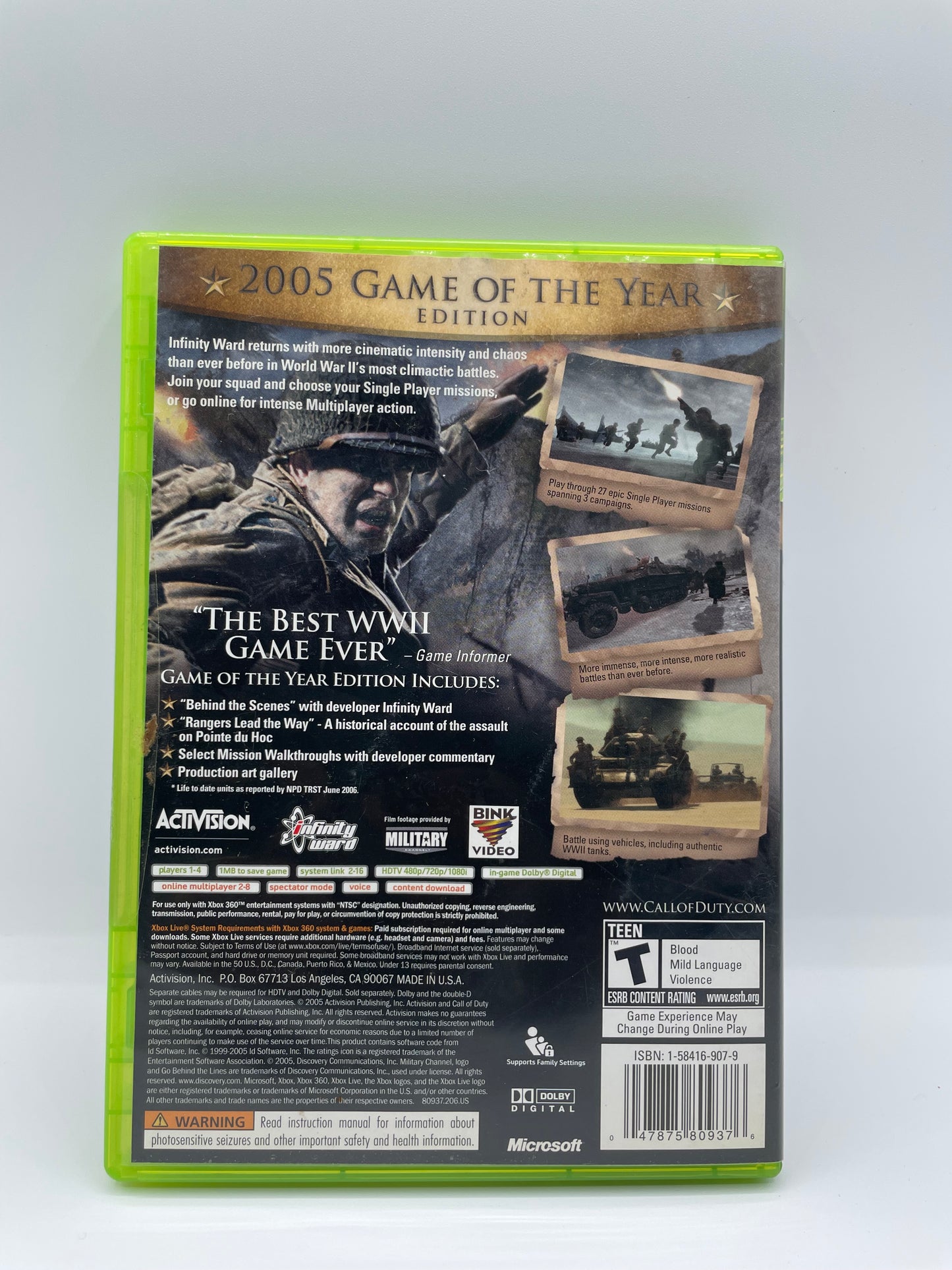 Xbox 360 Call of Duty 2 Game of the Year Edition with Bonus DVD & Box