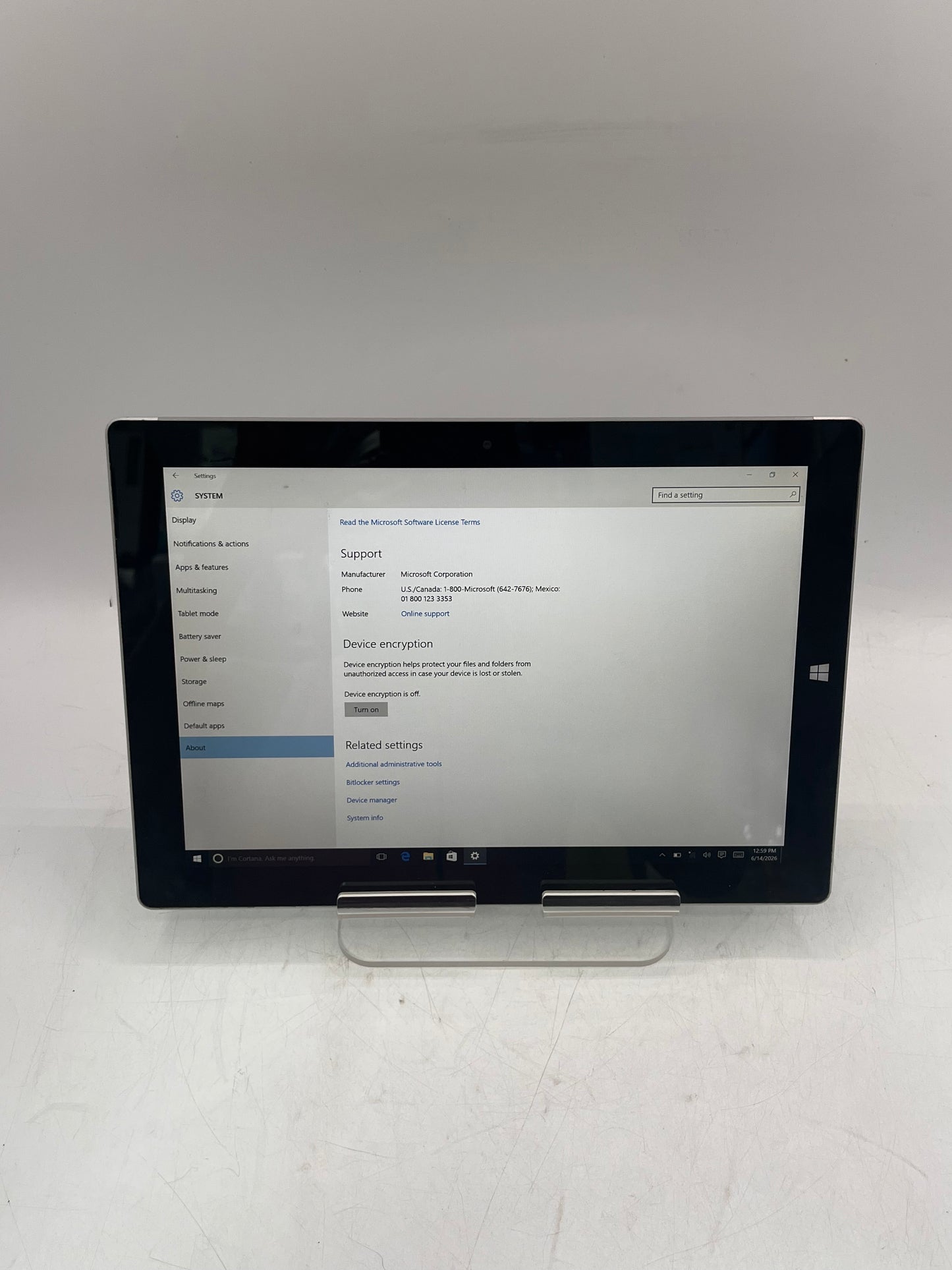 Microsoft Surface 3 10.8" Laptop/Tablet Intel Atom X7-Z8700 4GB 64GB