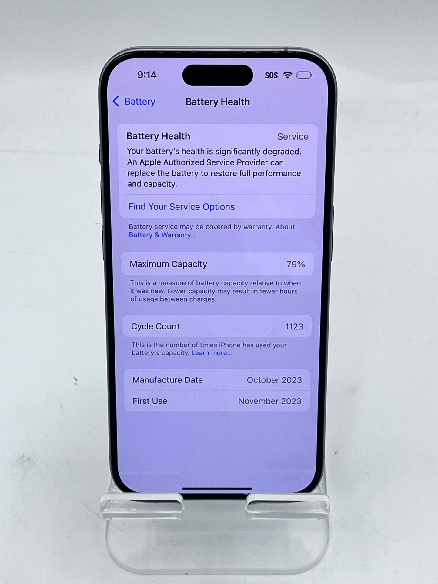 Unlocked Apple iPhone 15 Pro A2848 MTQU3LL/A 256GB - Space Gray READ