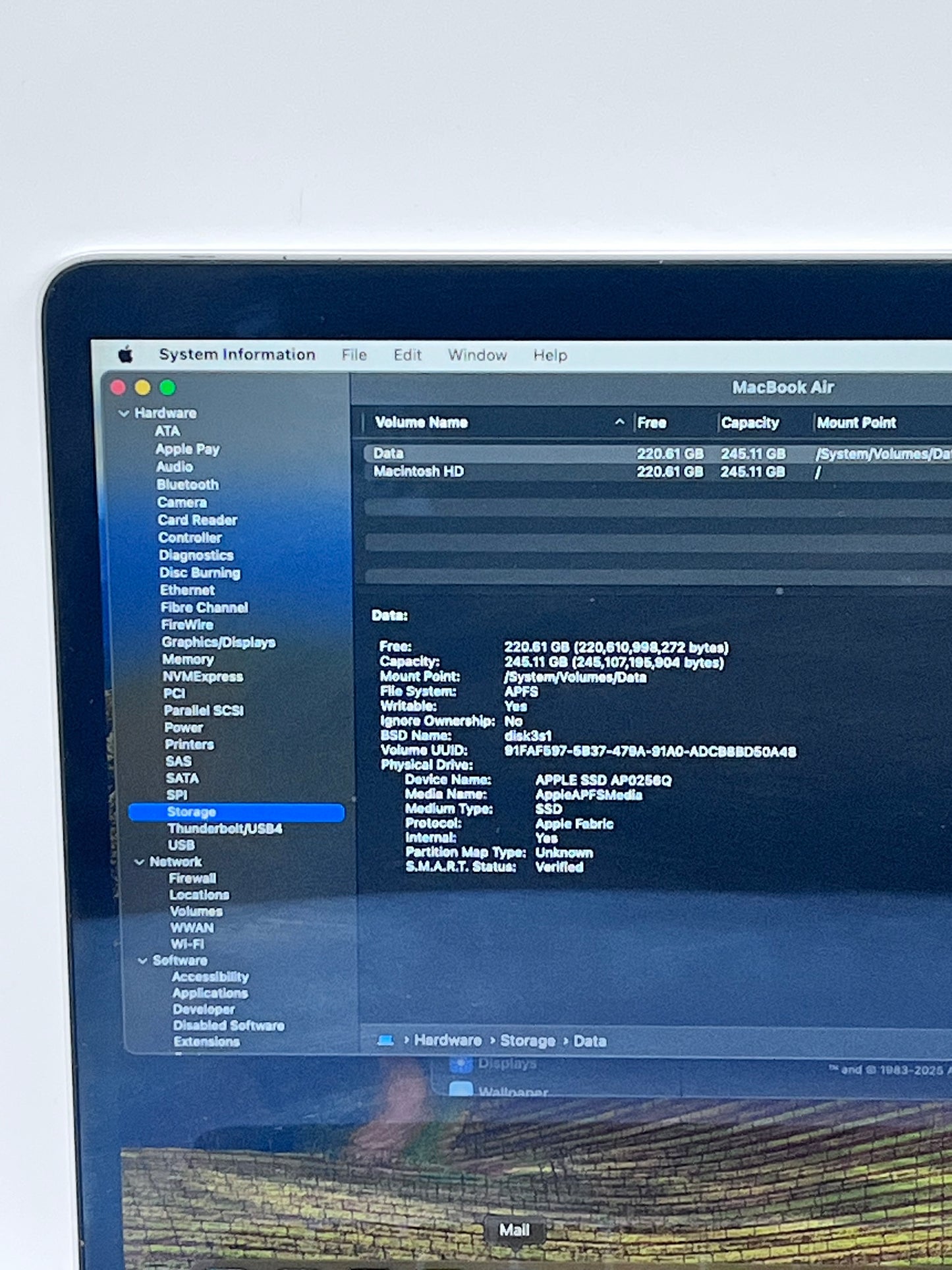 2020Apple MacBook Air 13.3" 8C M1 7C GPU 8GB 256GB A2337 REMOTELY MANAGED