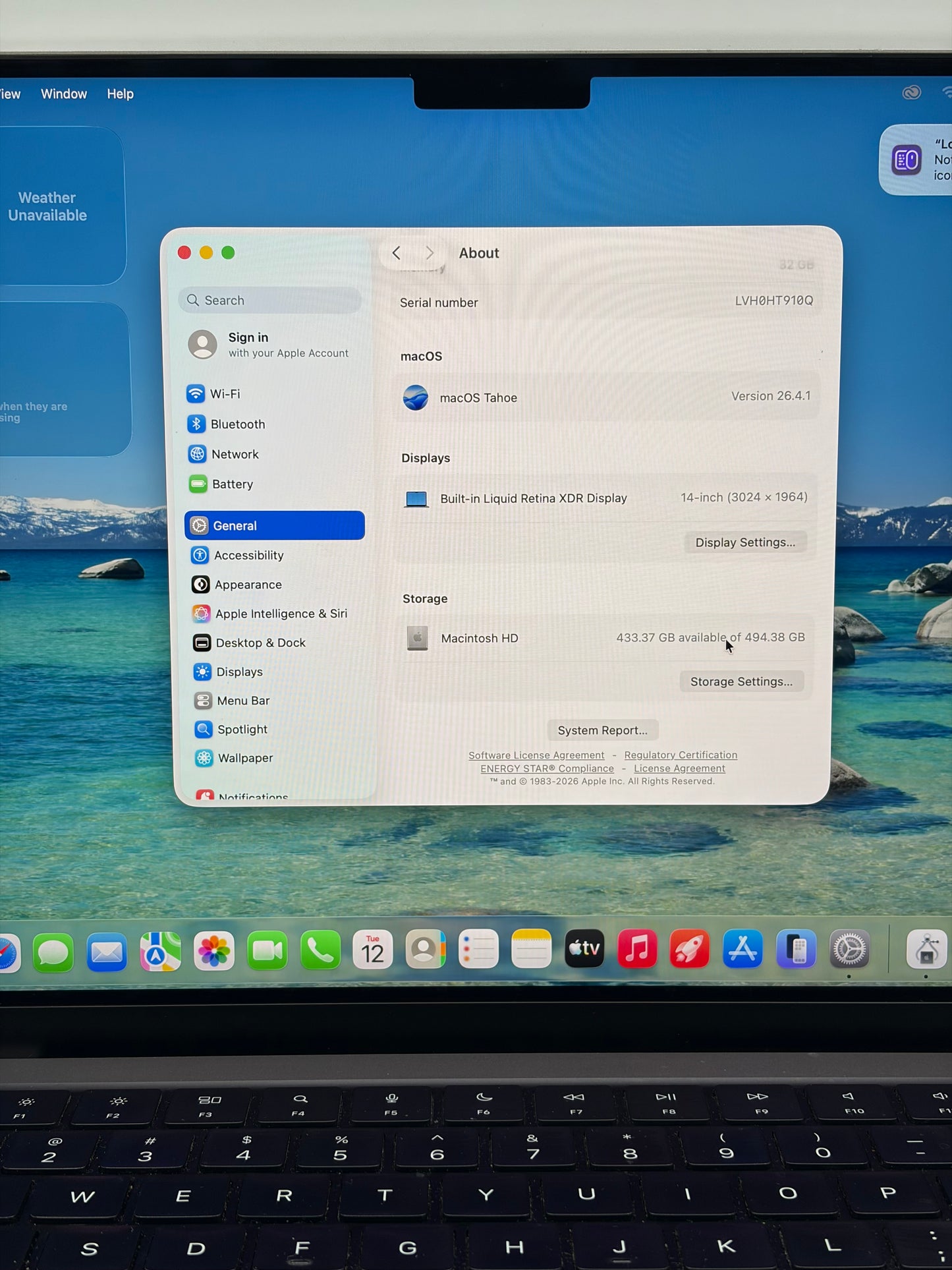 2021 Apple MacBook Pro 14" A2442 M1 Pro 32GB 512GB Space Gray