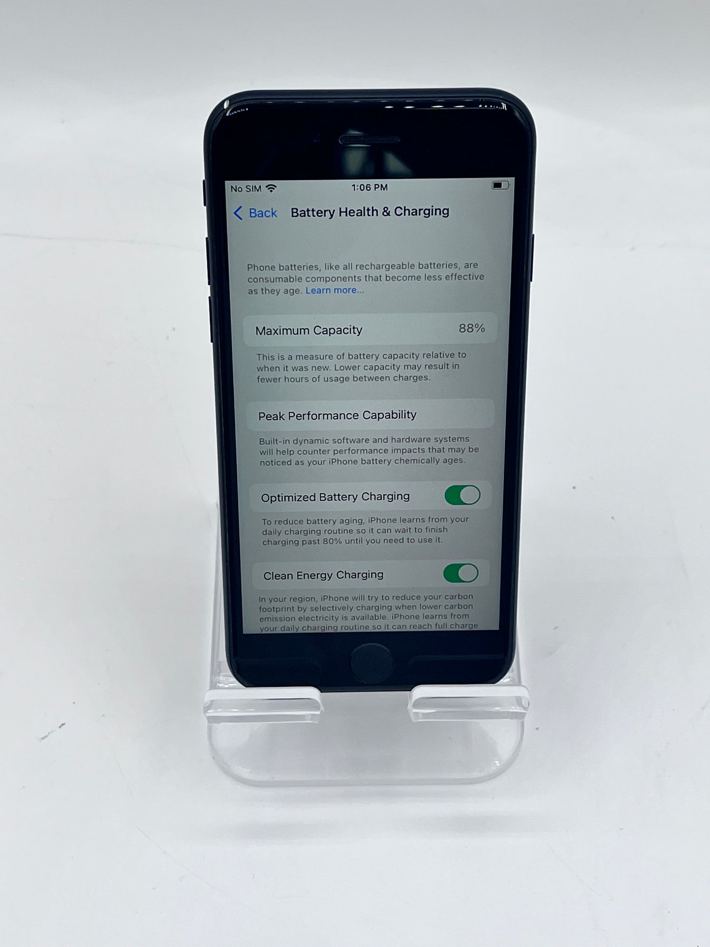 Unlocked Apple iPhone SE 2nd Gen 128GB Black A2275 MXCW2LL/A