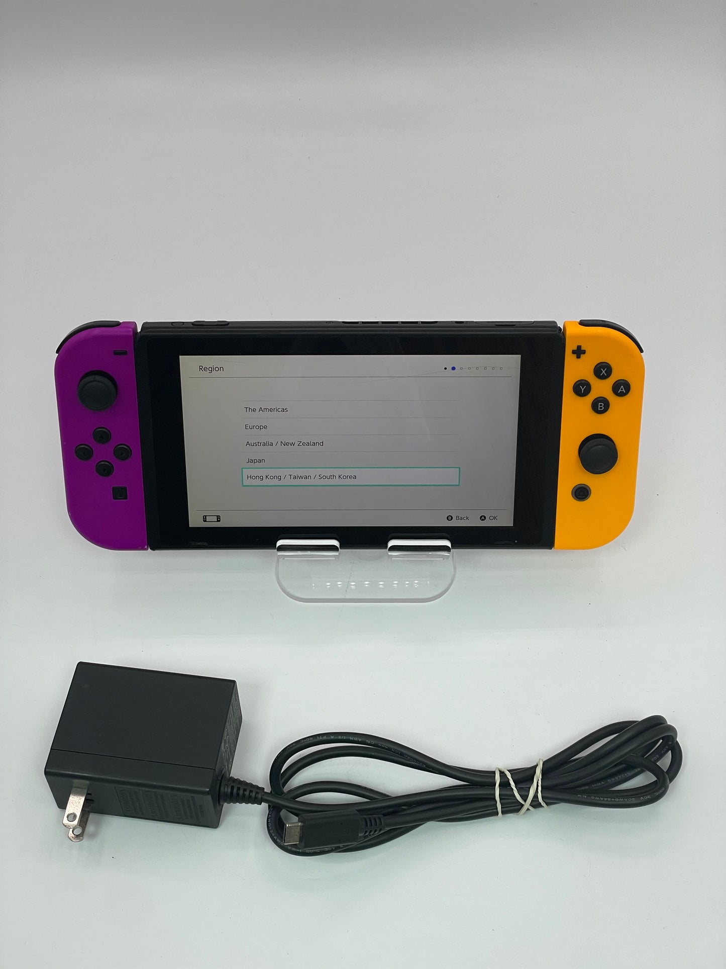 Nintendo Switch HAC-001 Handheld Video Game Console + Purple & Orange Joy-Cons