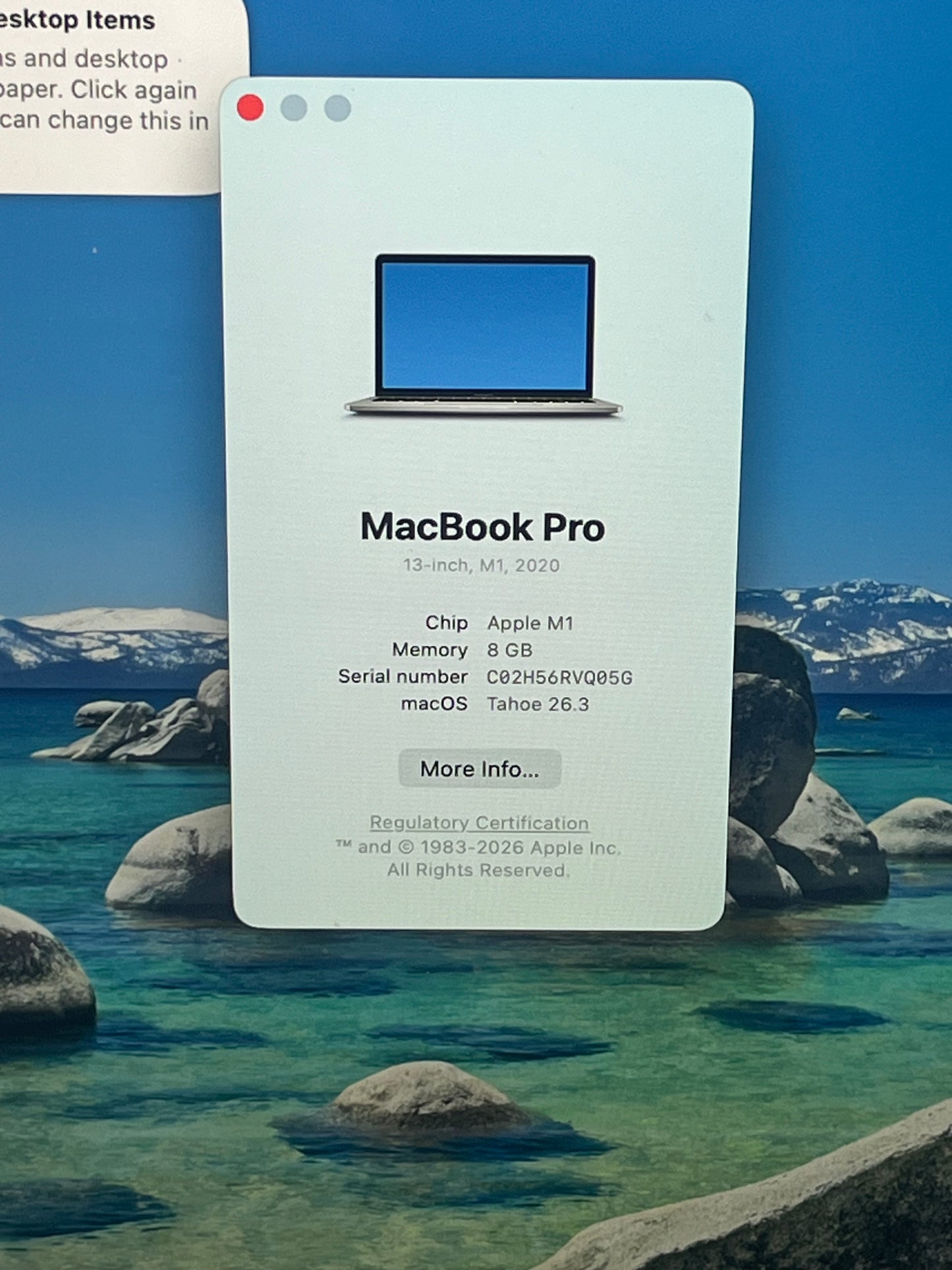 2020 Apple MacBook Pro 13" A2338 M1 8GB 256GB Laptop SCREEN FRAME CRACKED!