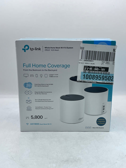 TP-LINK AX1800 Whole Home Mesh Wi-Fi 6 System Deco X25 3-Pack