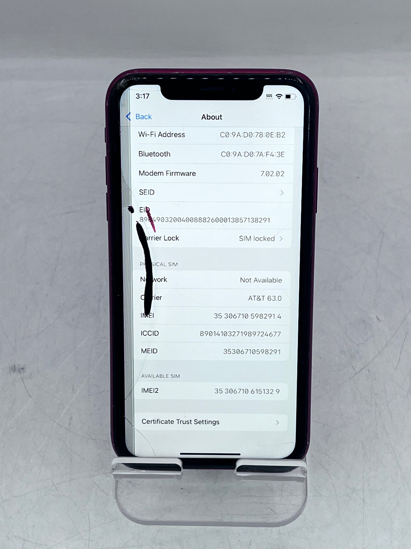 Apple iPhone XR 64GB AT&T ONLY A1984 MT3M2LL/A - Red READ