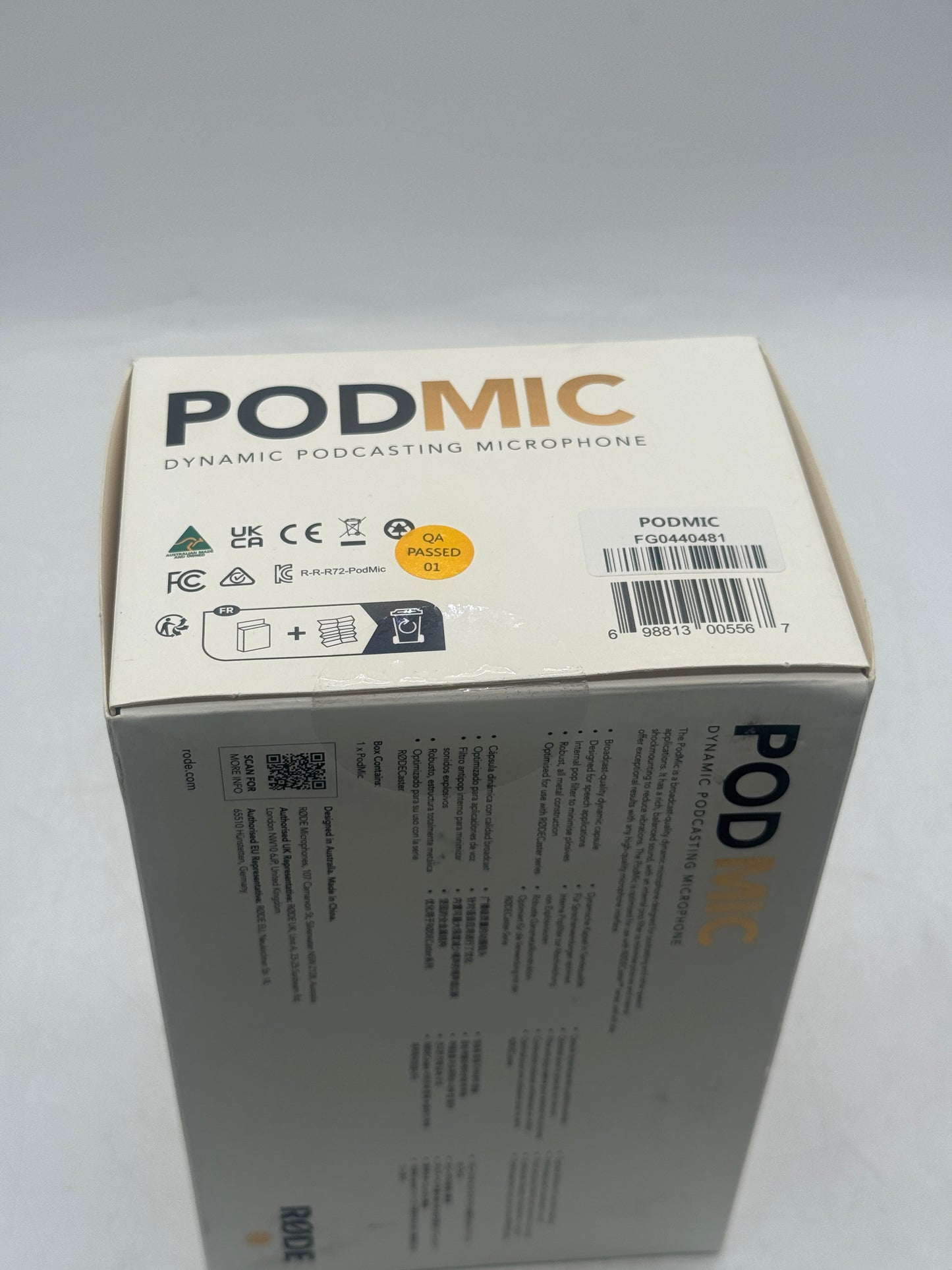 Rode PodMic Dynamic Podcasting Microphone Black New In Box