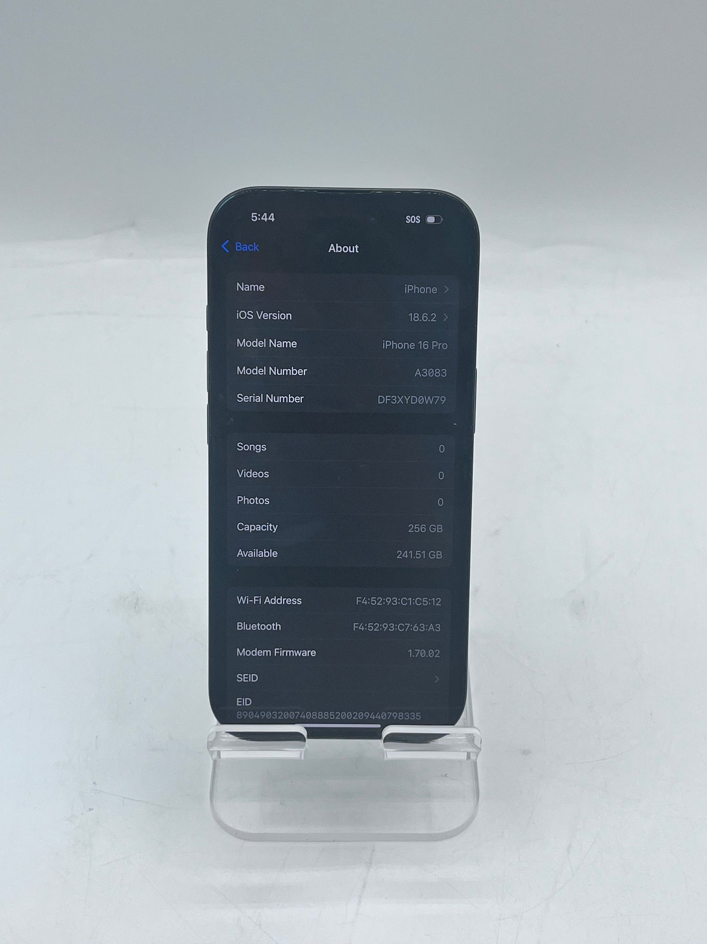 Unlocked Apple iPhone 16 Pro 6.1" 256GB A3083 MYMG3LL/A - Black 100% BH