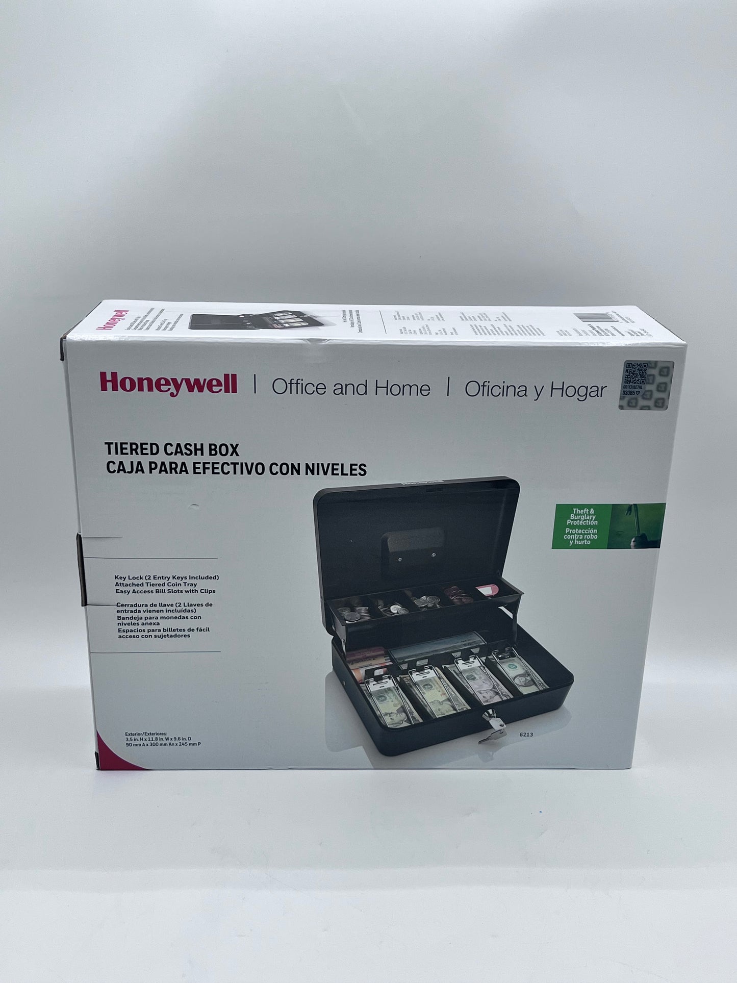 Honeywell Tiered Cash Box - Black