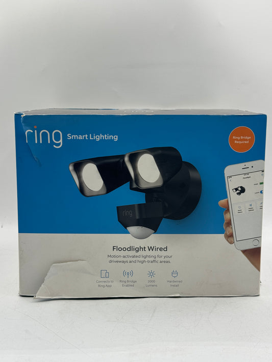 Ring Floodlight Cam Outdoor Wi-Fi Motion Detection 1080p Black Security Camera SEALED