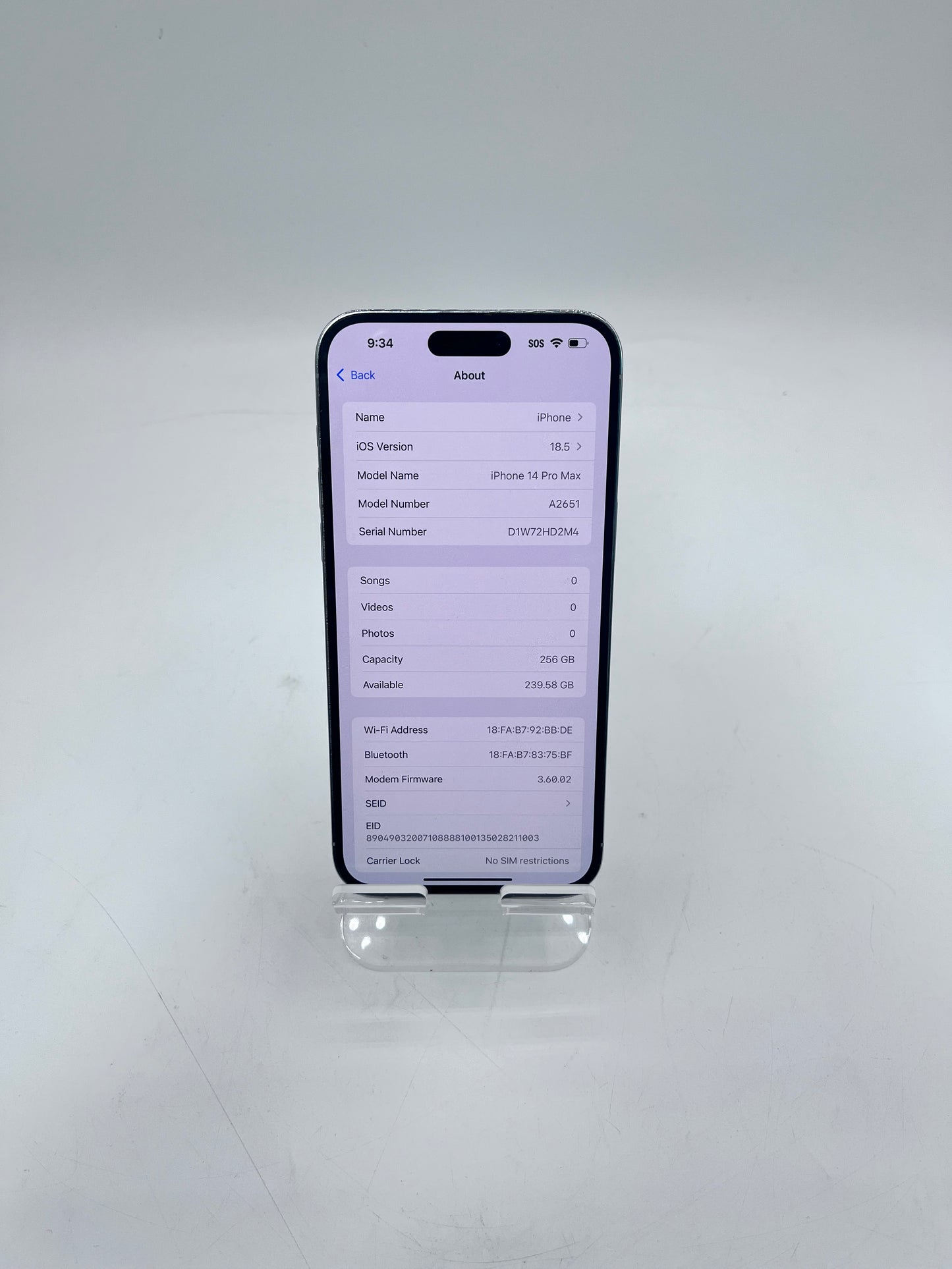 Unlocked Apple iPhone 14 Pro Max 6.7" A2651 MQ8U3LL/A 256GB - White