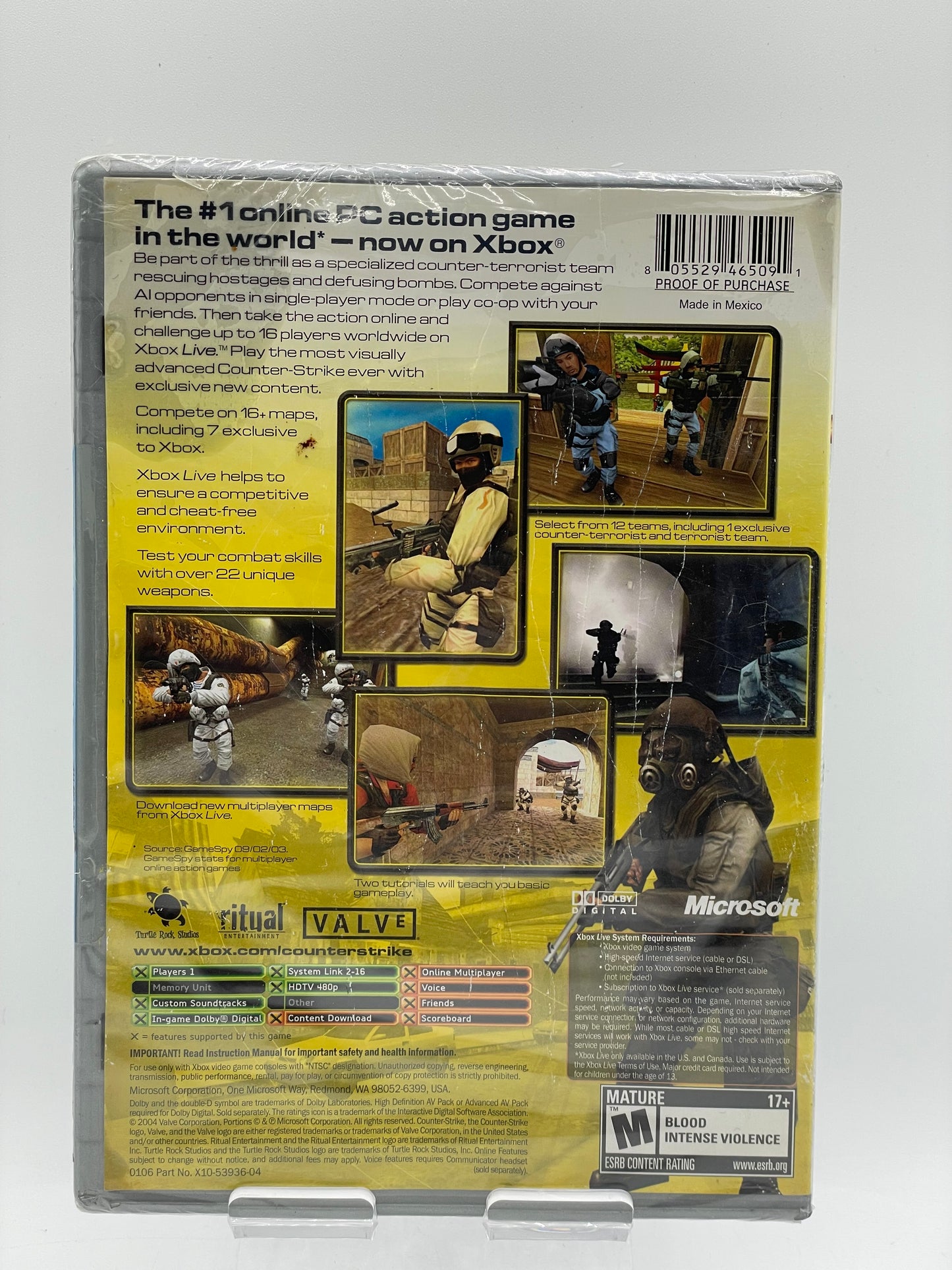 Counter Strike (Microsoft Xbox, 2003) Brand New Factory Sealed Black Label Platnium Hits