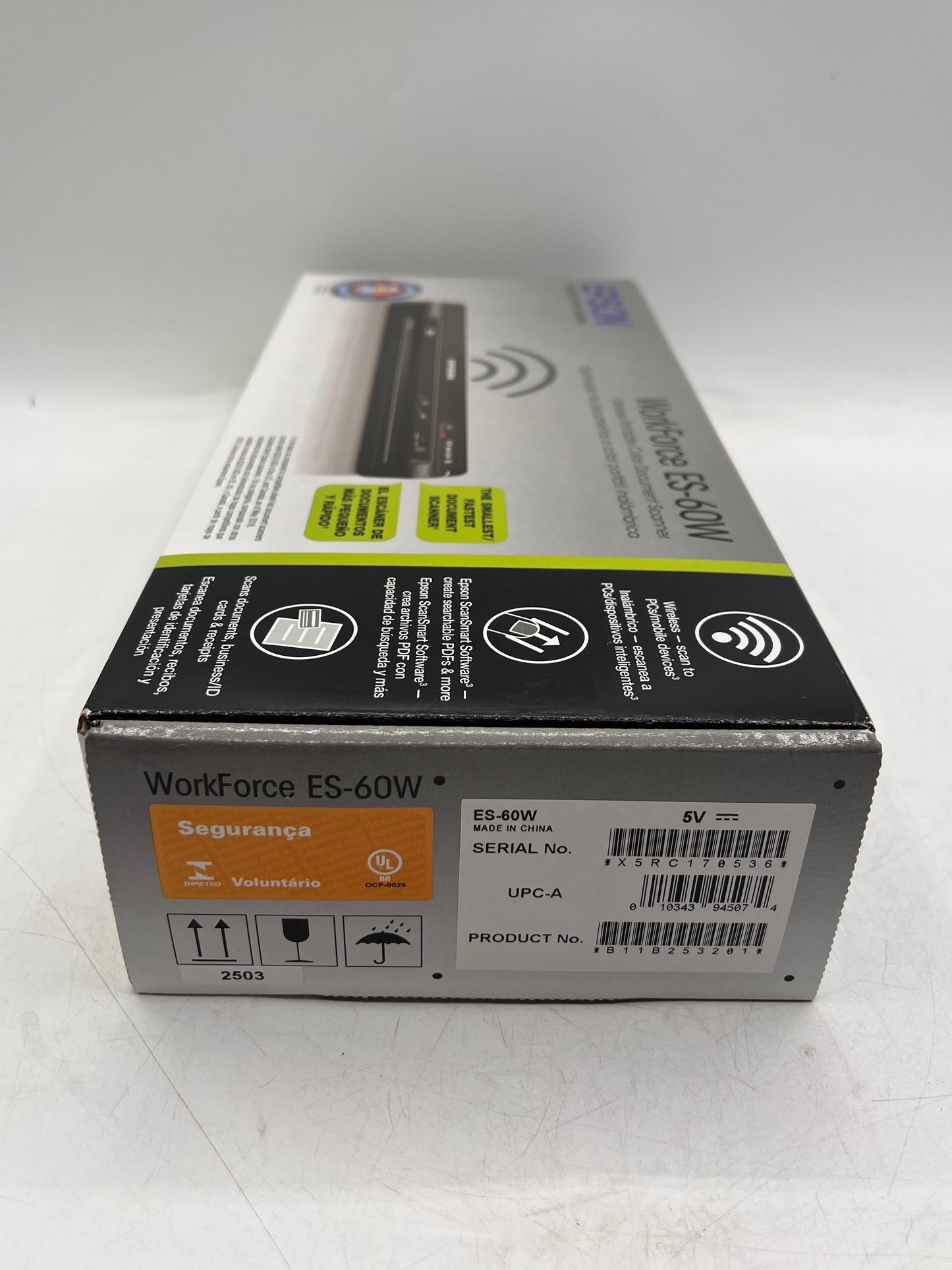 Epson WorkForce ES-60W Wireless Portable Document Scanner Black