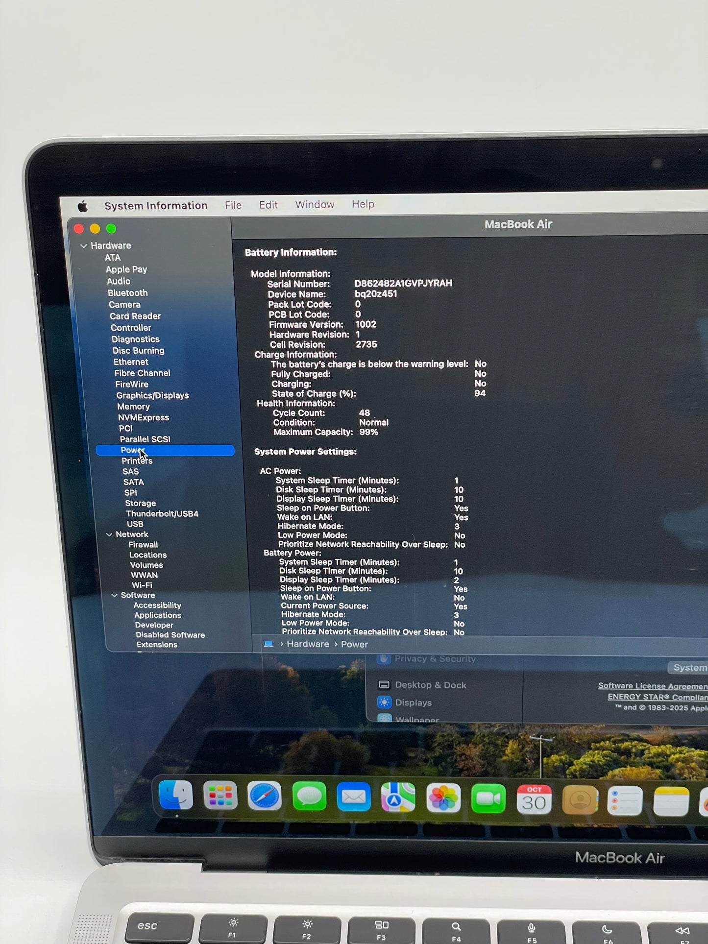 2020 Apple MacBook Air 13.3" M1 7C 8GB 256GB A2337 REMOTELY MANAGED