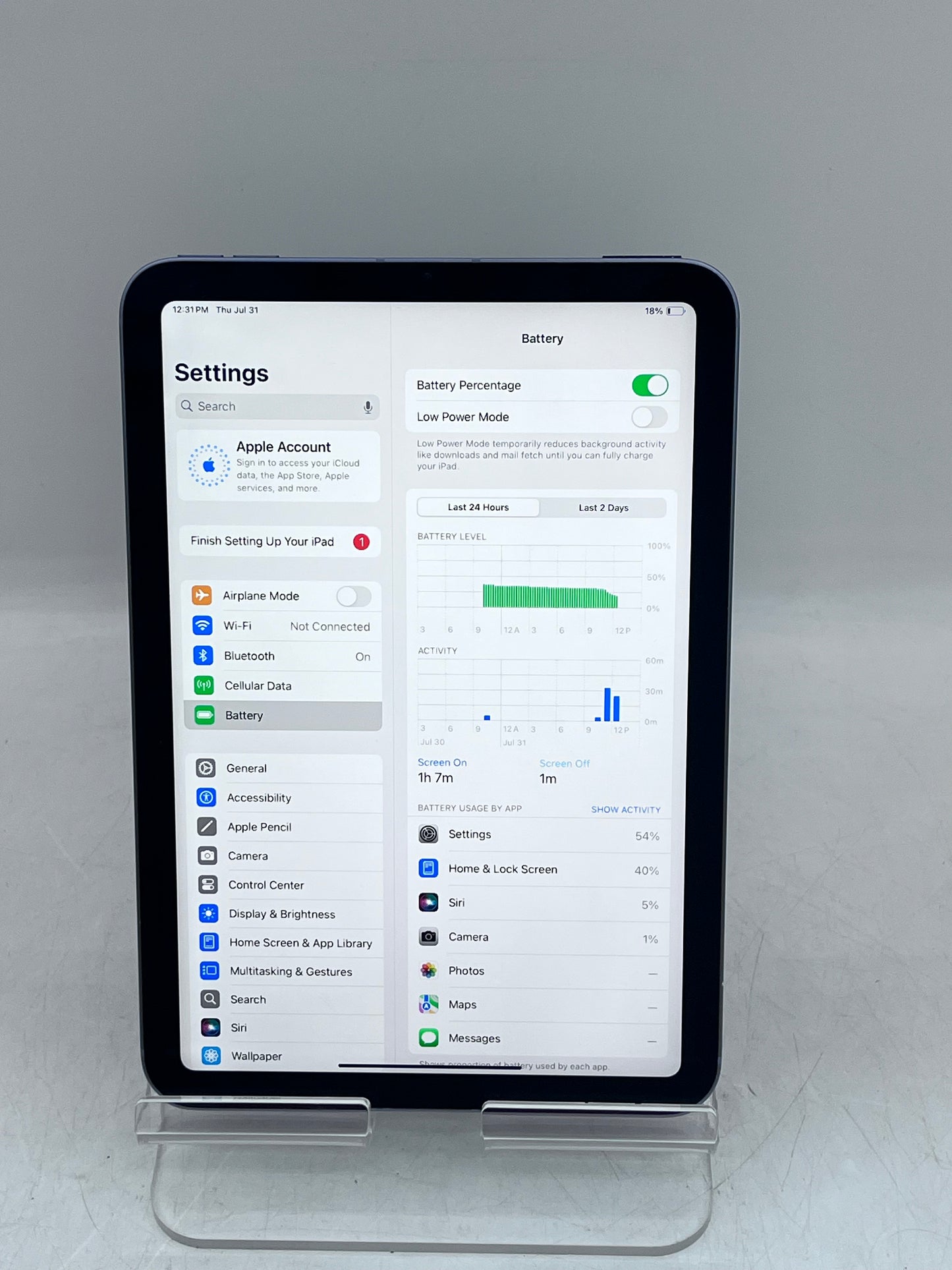 Apple iPad Mini (6th Gen) 64GB A2568 MK8E3LL/A Wi-Fi + 5G - Blue