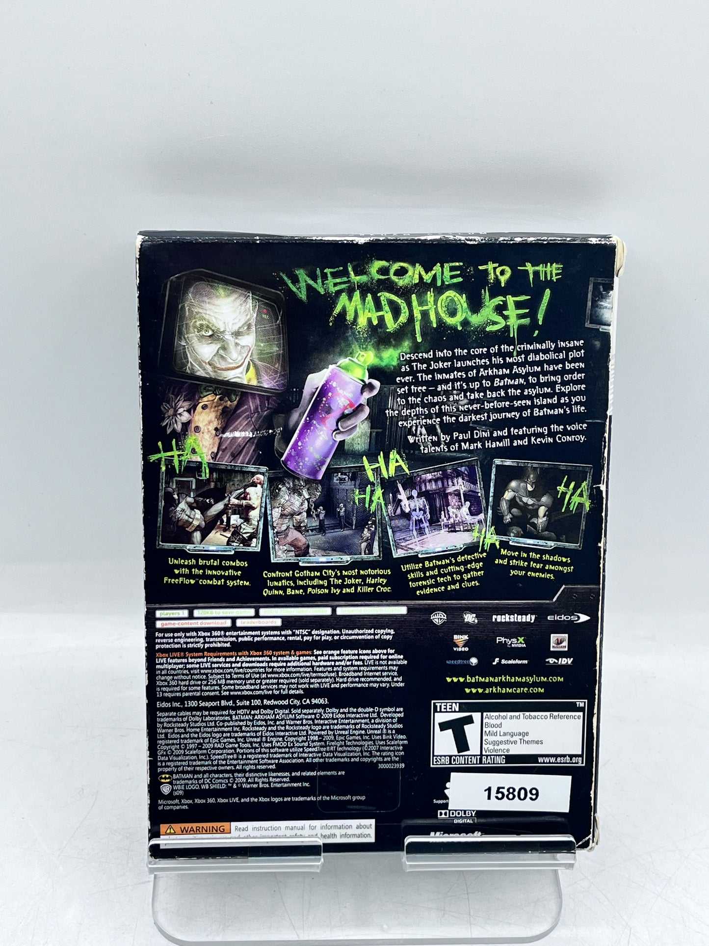 Batman: Arkham Asylum Xbox 360 Video Game - 2 Disc Set - Free Shipping!