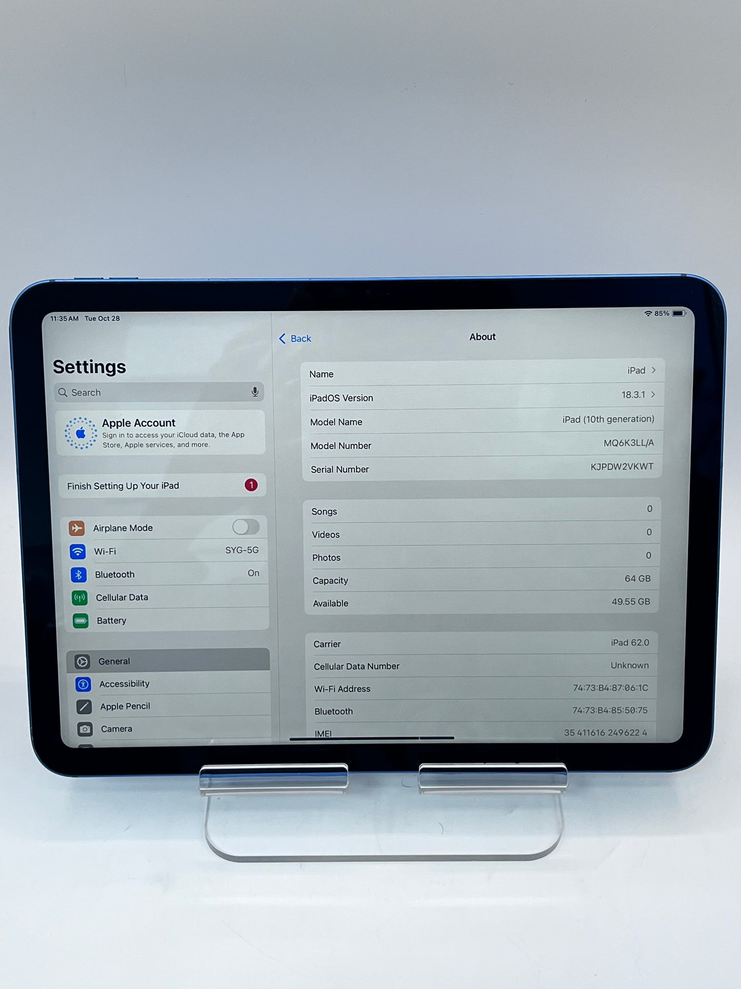 Apple iPad (10th Gen) MQ6K3LL/A A2757 64GB WiFi & Cellular w/ Apple Pencil 2nd Gen