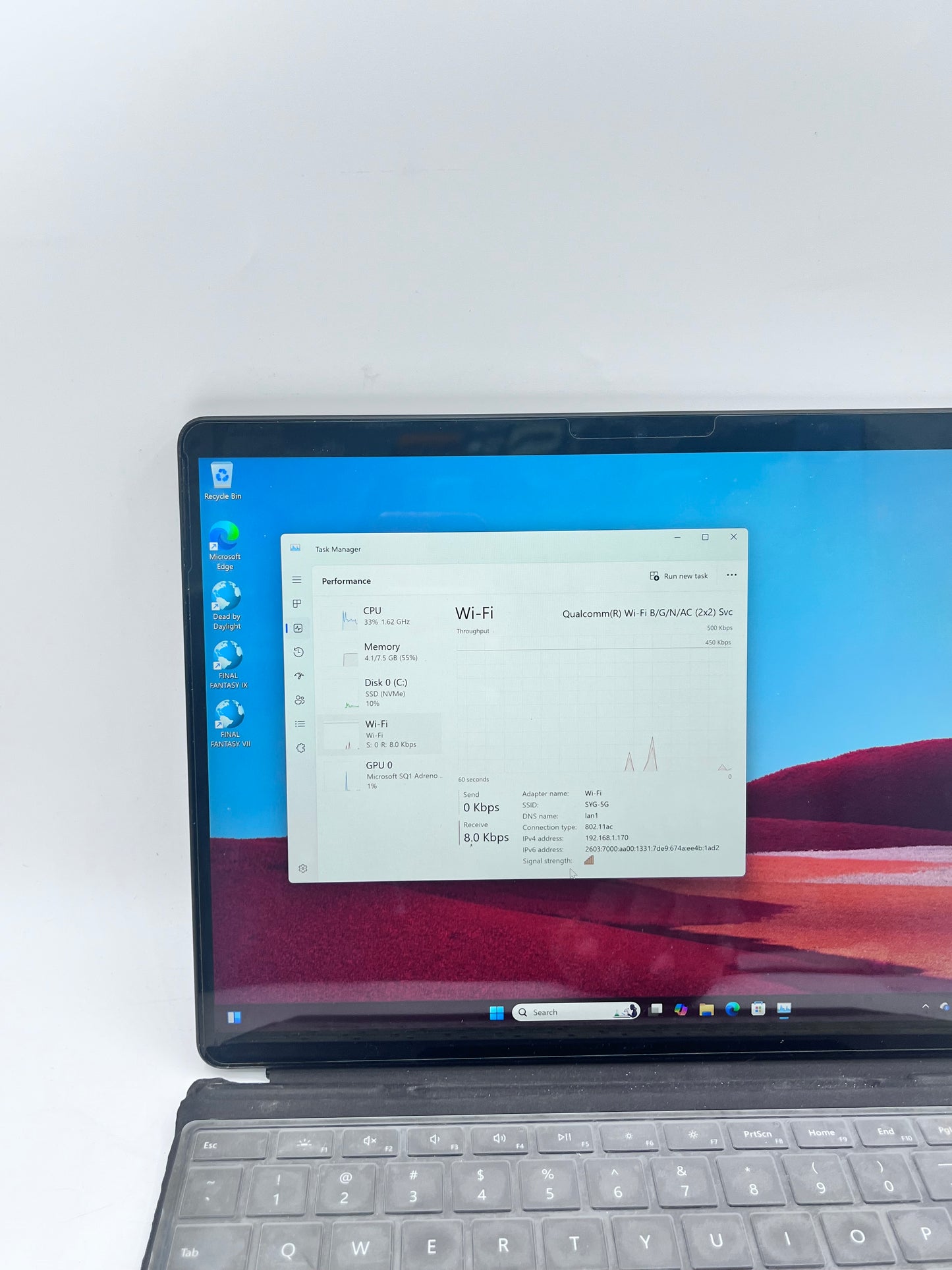 Microsoft Surface Pro X SQ1 13 Inch 8GB 128GB Black