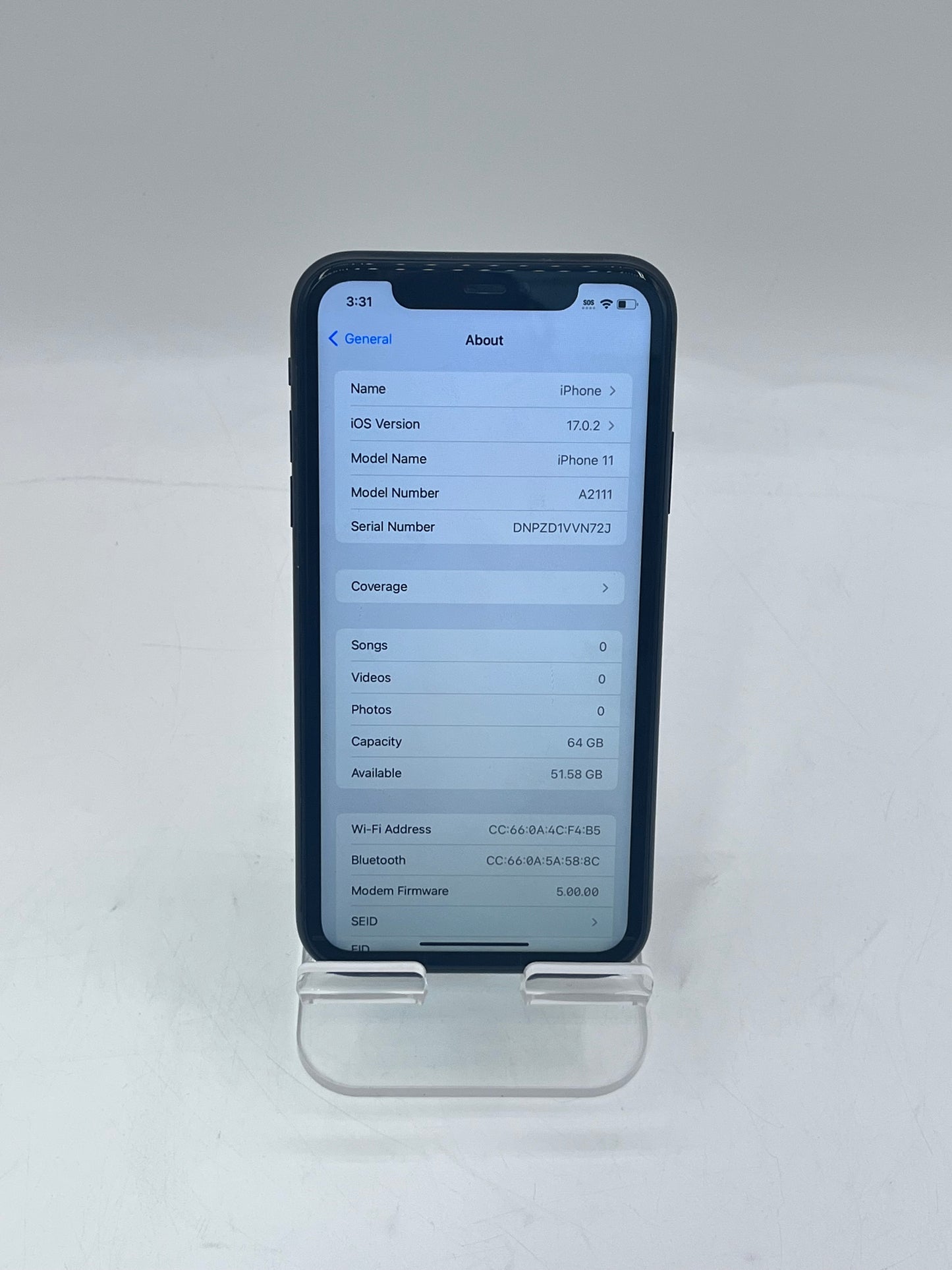 Unlocked Apple iPhone 11 6.1" MWKM2LL/A A2111 64GB 4GB - Black