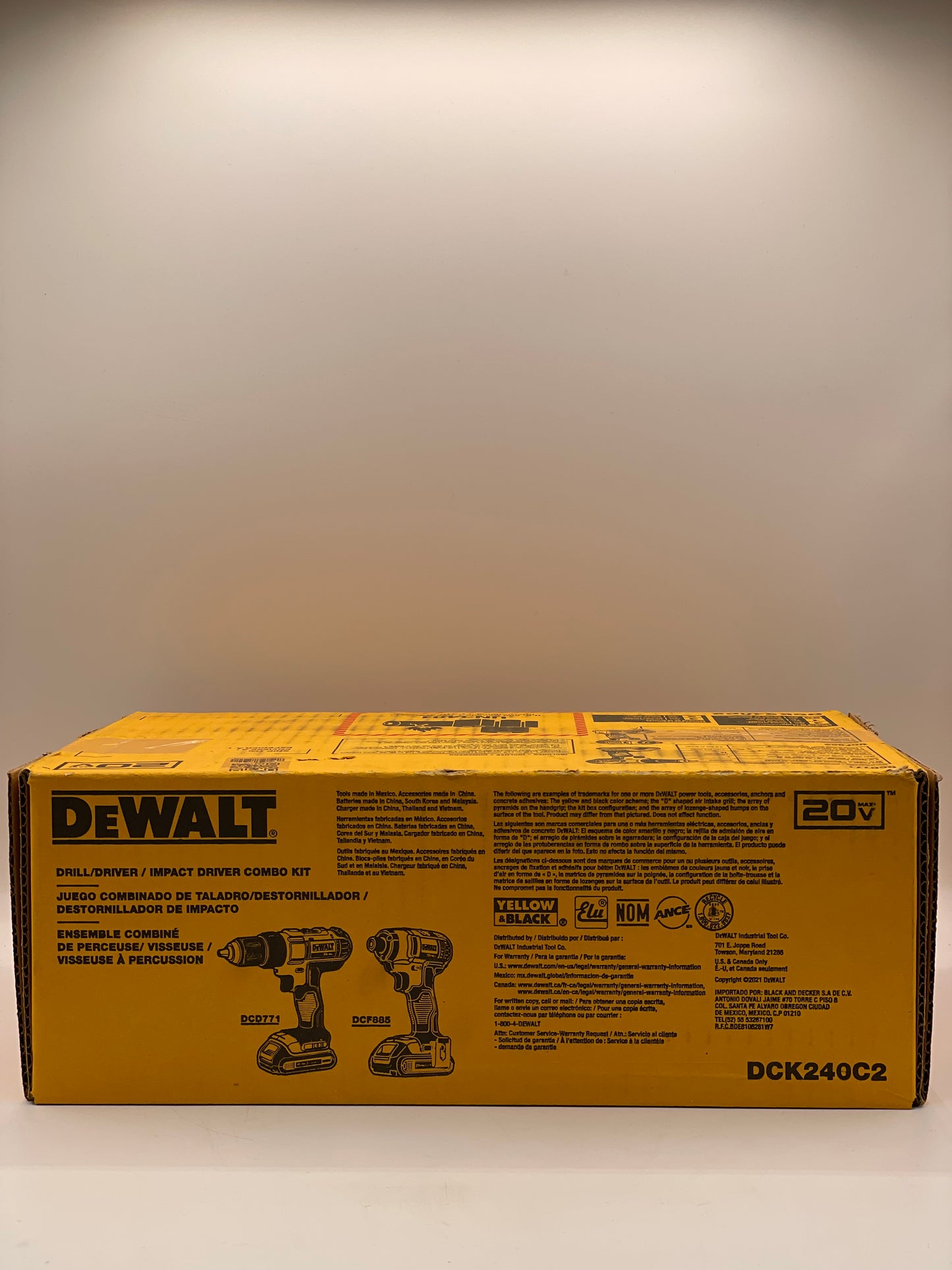 Dewalt 20V Max Drill/Driver & Impact Combo Kit DCK240C2 FREE SHIPPING!