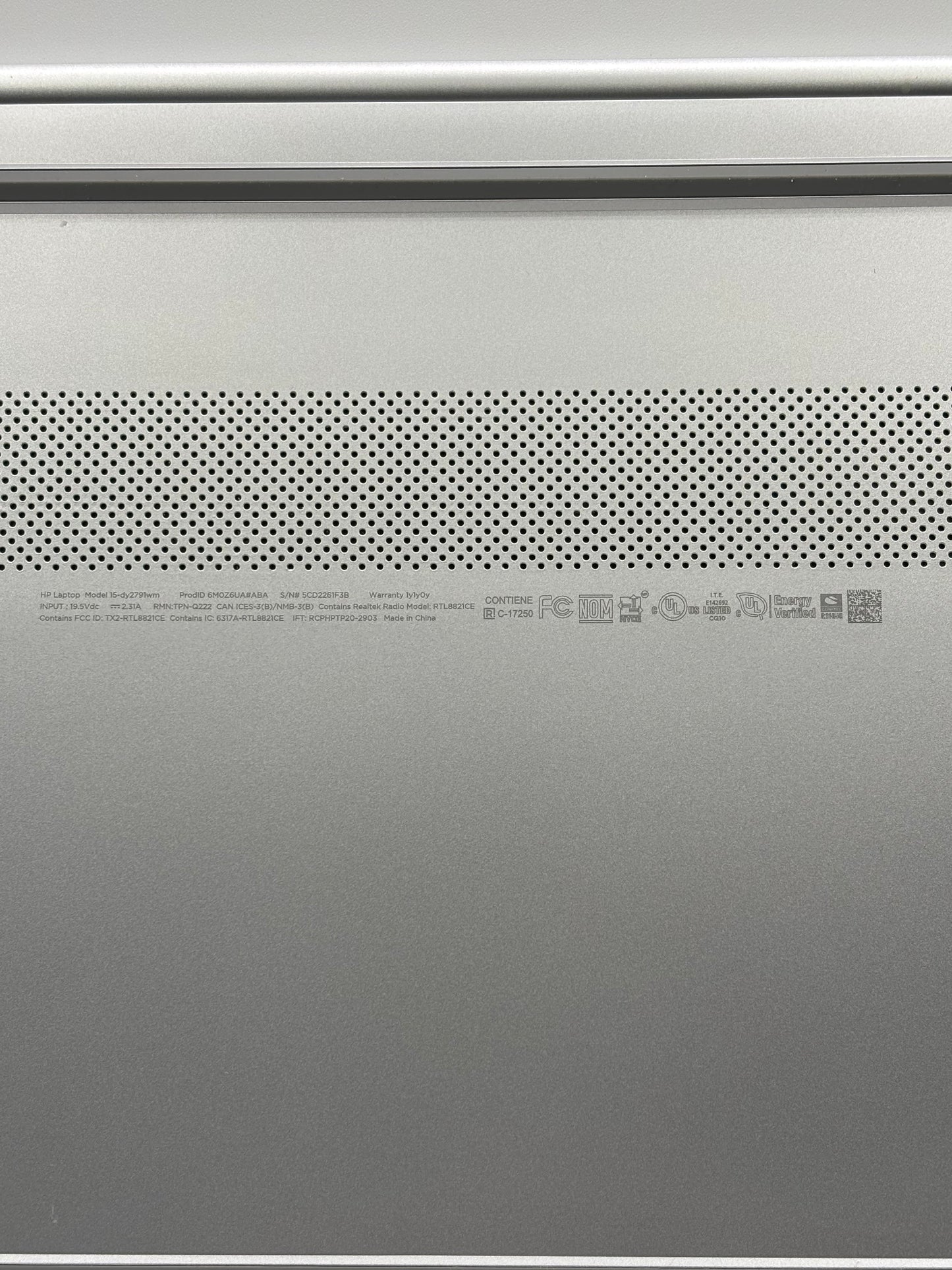 HP 15-DY2791WMN 15.6 inch i3-1115G4 8GB 256GB Intel UHD Graphics, Silver