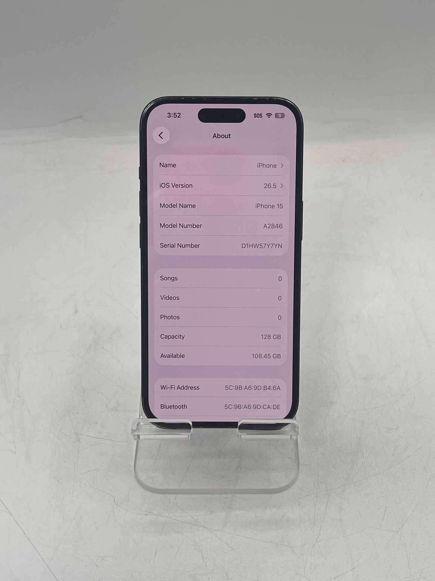 Unlocked Apple iPhone 15 MTPJ3LL/A A2846 128GB Black