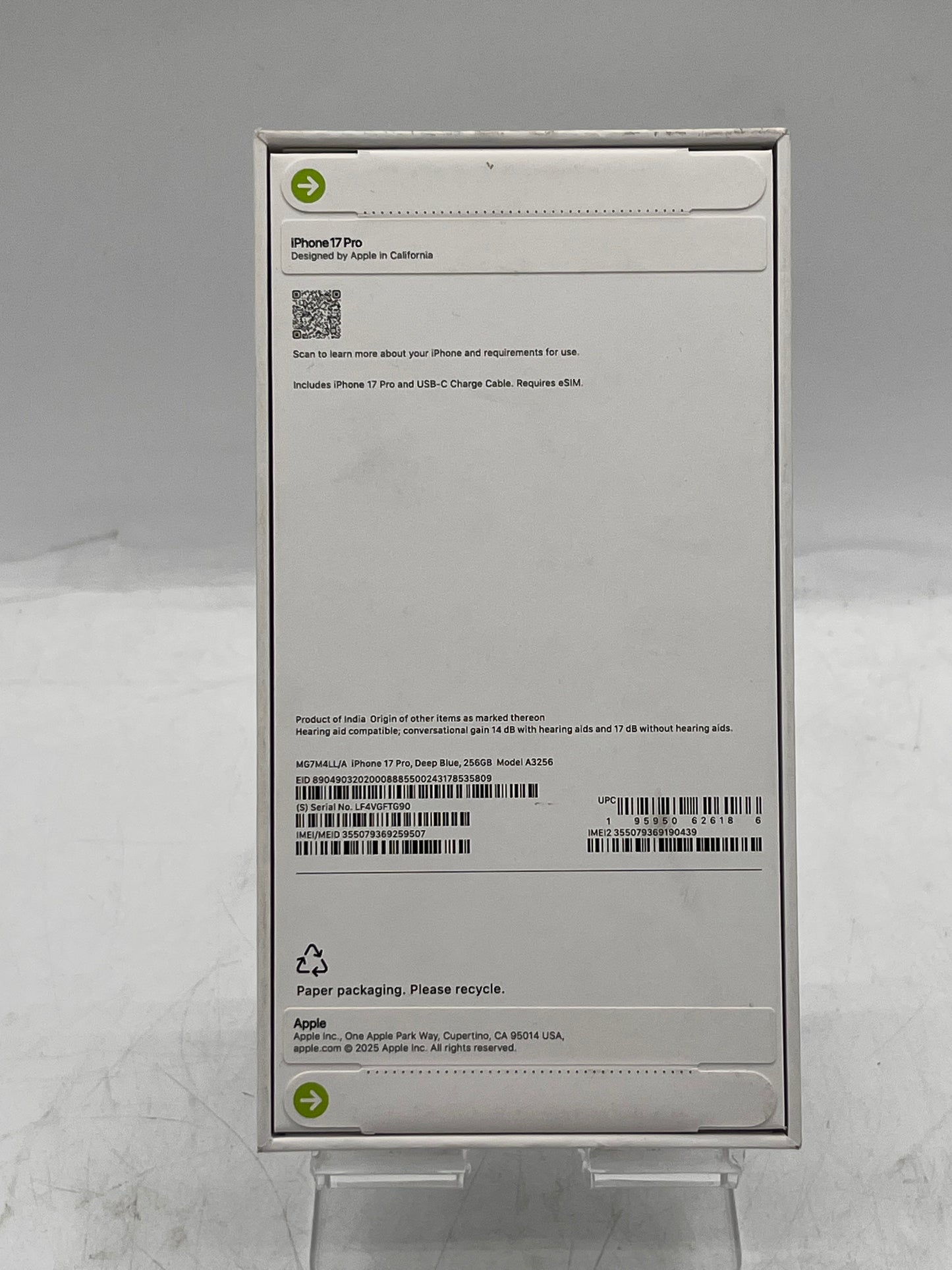 AT&T Apple iPhone 17 Pro 256GB A3256 MG7M4LL/A Deep Blue SEALED