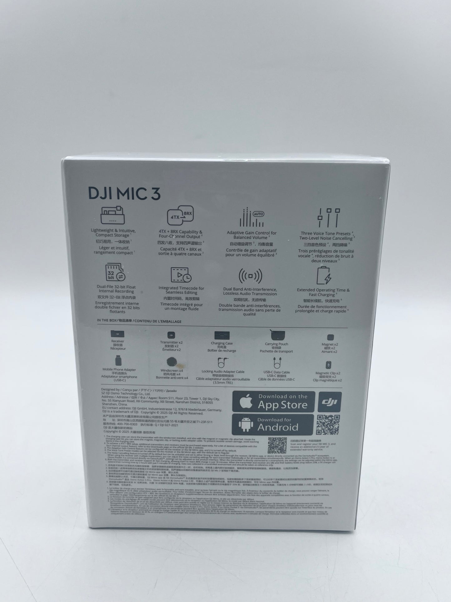 DJI Mic 3 (2 TX + 1 RX + Charging Case) Wireless Microphone