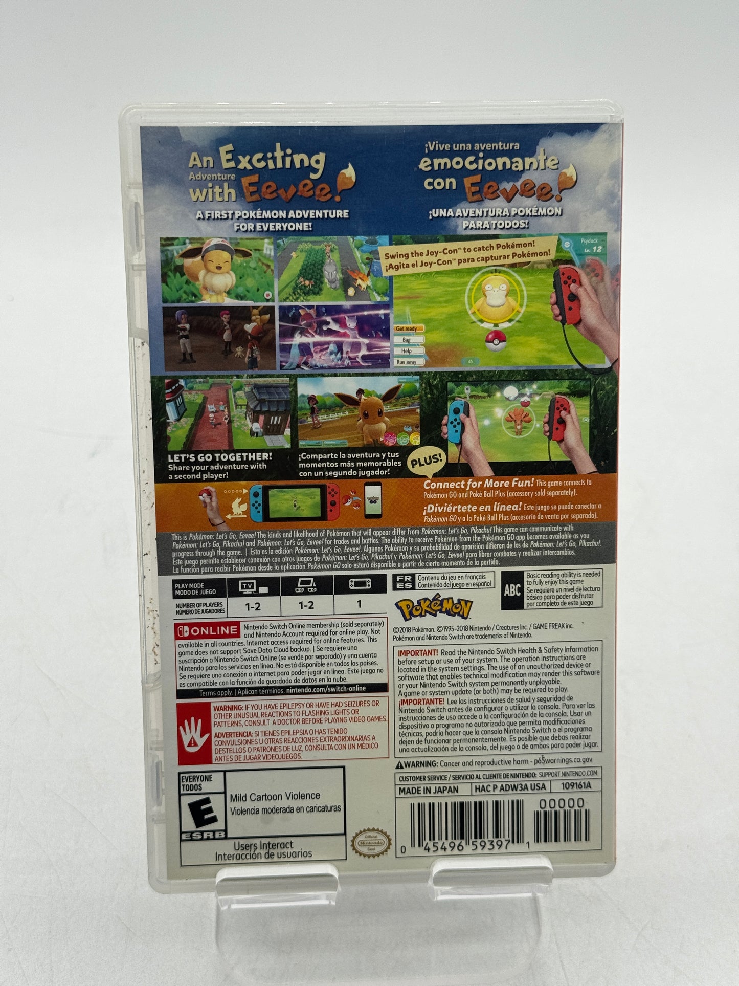 Pokemon Let's Go Eevee Nintendo Switch Game w/ Case Tested! Free Shipping