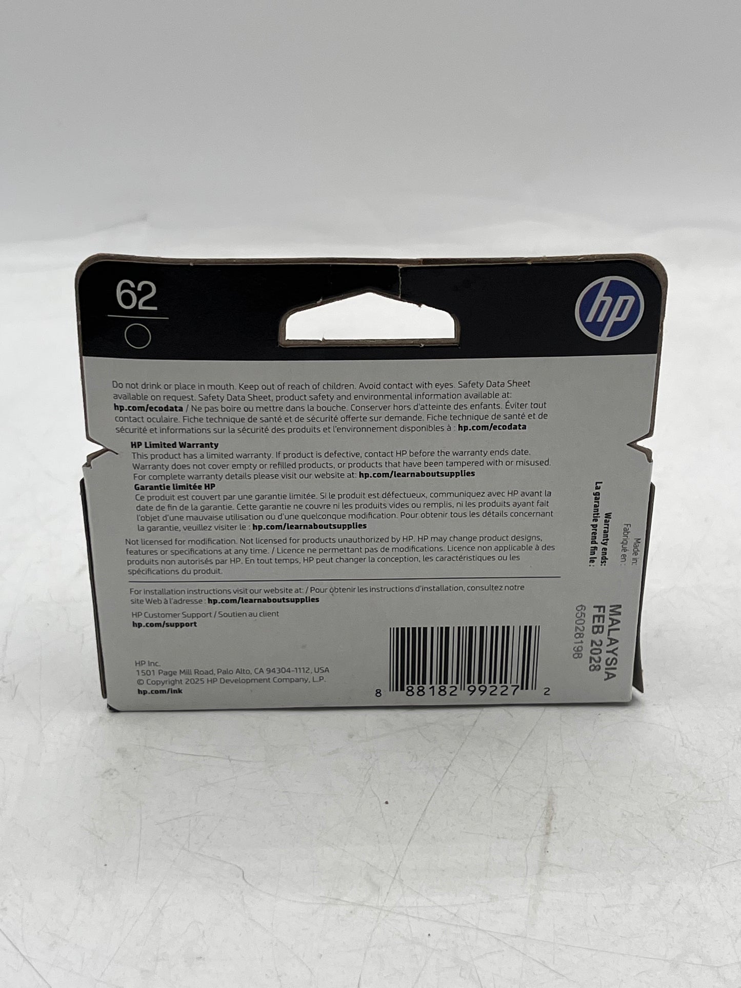HP 62 Printer Toner & Ink Black