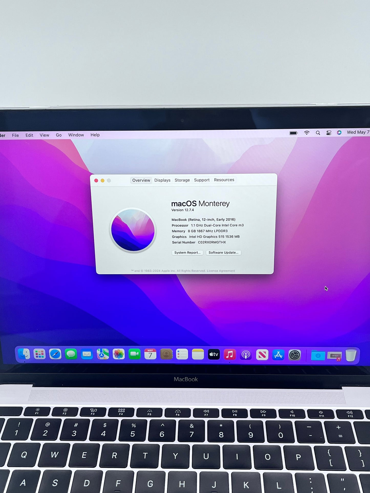 Apple MacBook 12'' Retina M3 2016  (A1534) MLHA2LL/A - 8GB RAM 256GB SSD-Silver