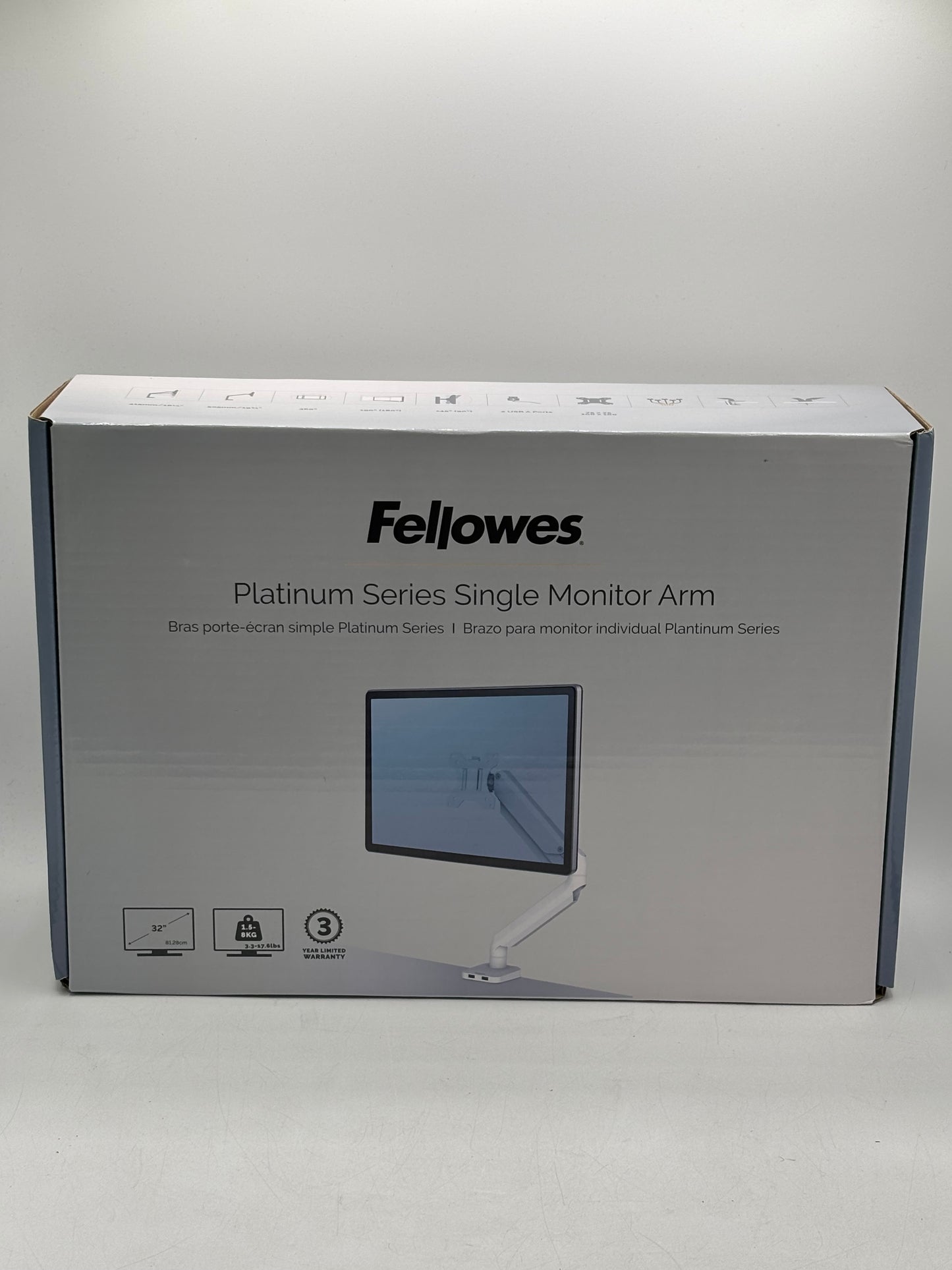 Fellowes Platinum Series Single Monitor Arm for 32-Inch Monitors